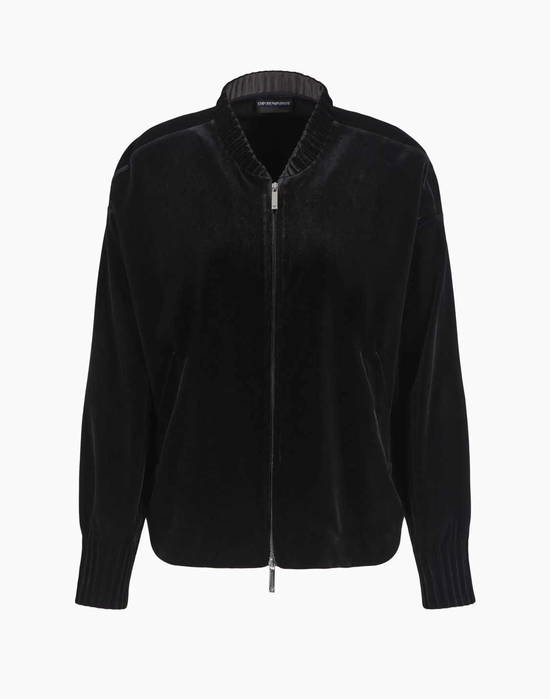 cazadora-de-chenilla-con-pliegues-negro--emporio-armani