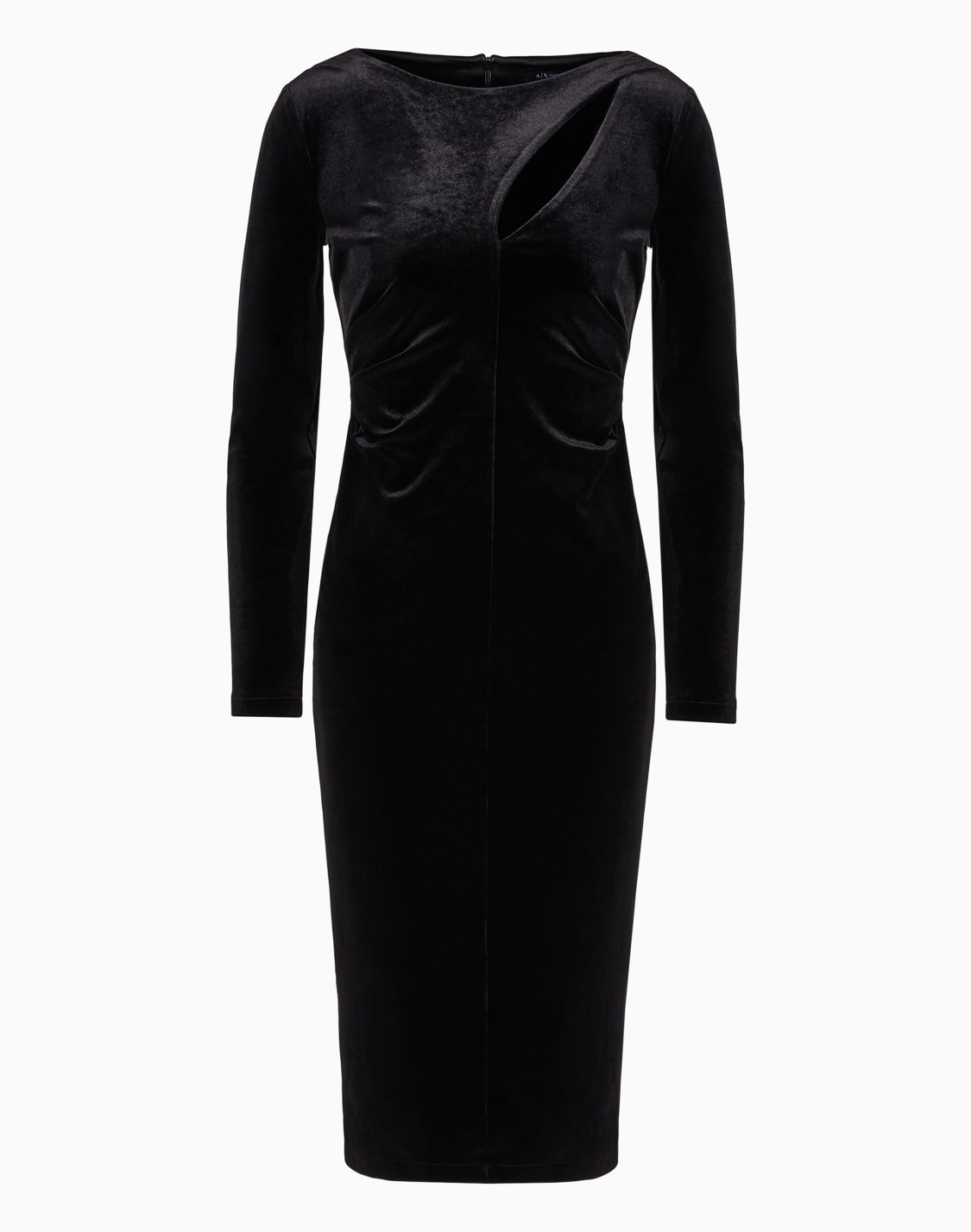 velvet-longuette-dress-with-cut-out-black--armani-exchange