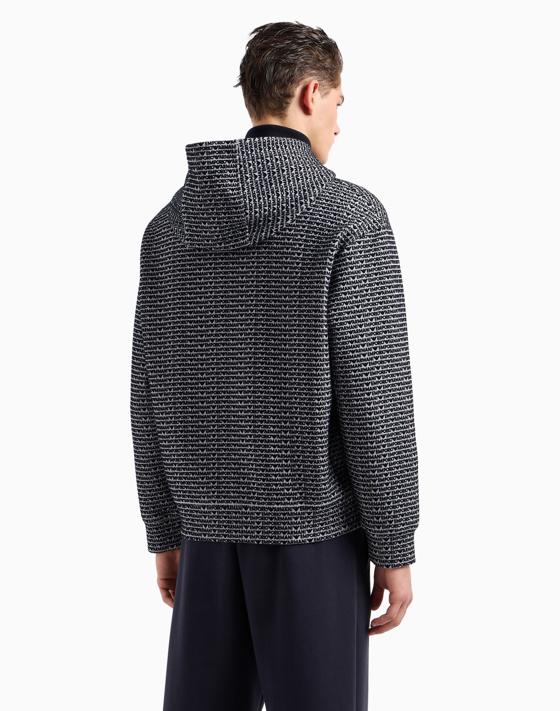Balmain Felpa Con Zip e Cappuccio 6M4500 Logata main image 0