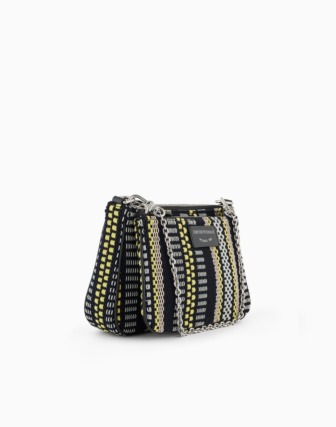 mini-bag-doppia-a-tracolla-in-stuoia-intrecciata-nero--emporio-armani