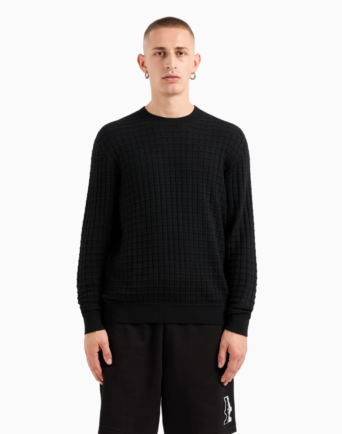 -checked-crewneck-sweater-black--armani-exchange