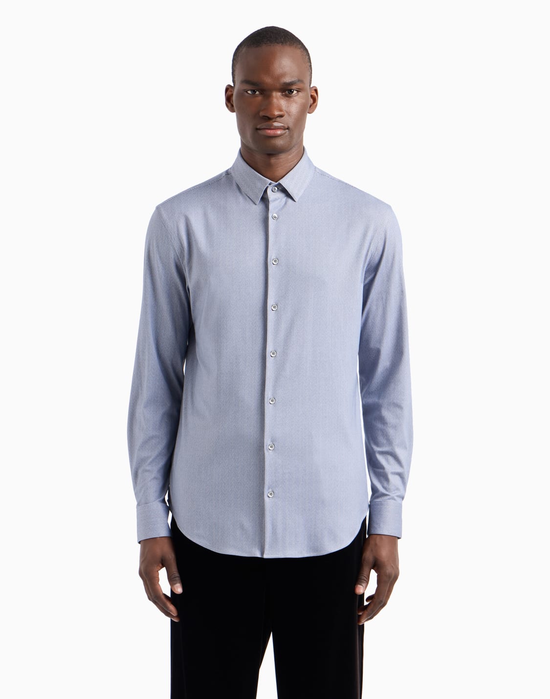 slim-fit-chevron-motif-cotton-blend-shirt-patterned--giorgio-armani