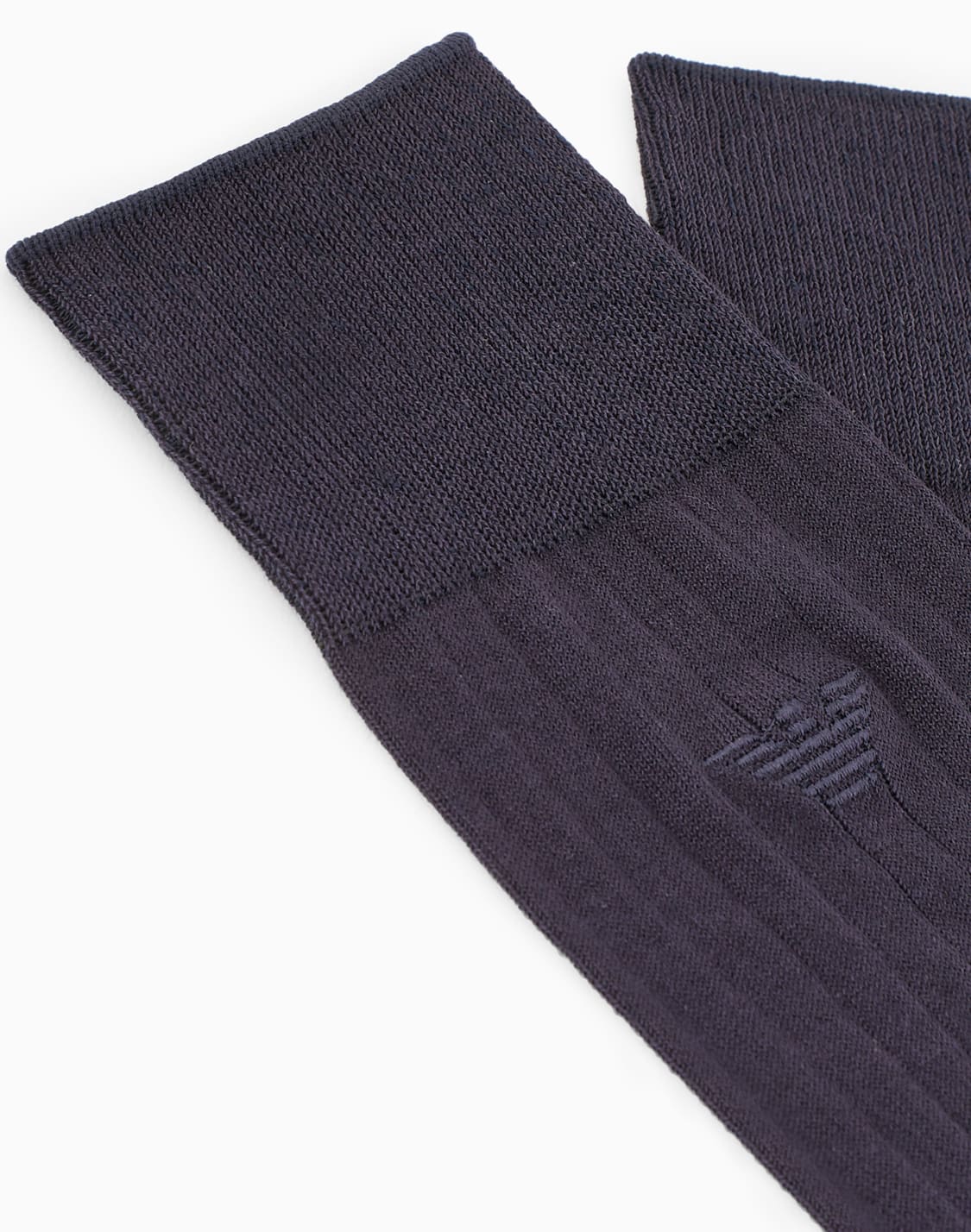 クル丈刺繍イグルロゴリブソックス-ネイビブル--emporio-armani