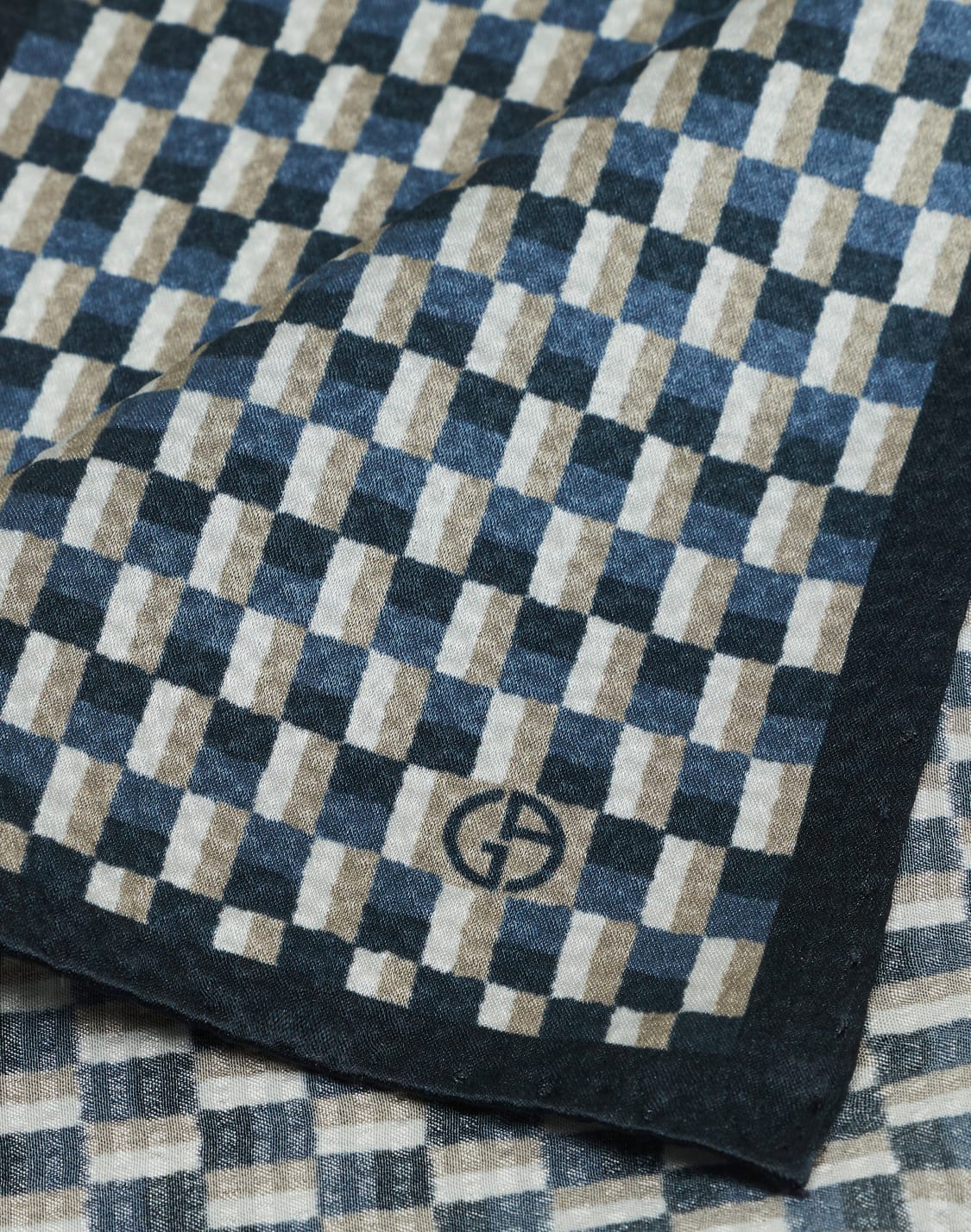 ポケットチフ-シルクシアサッカ-プリント-ブル--giorgio-armani