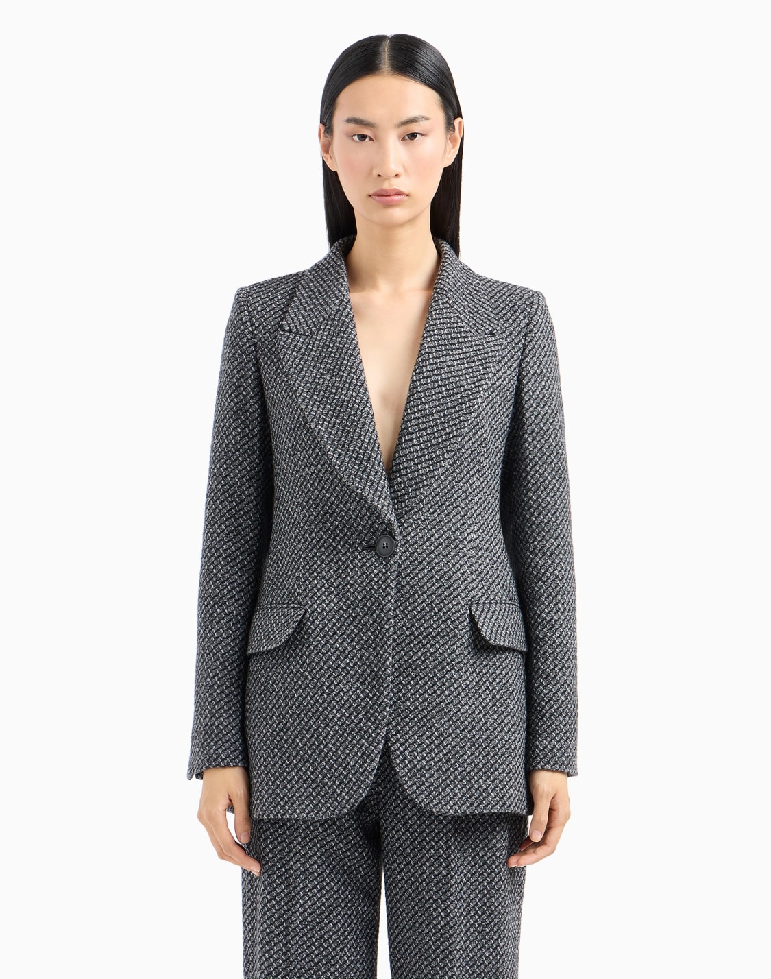 chaqueta-de-abotonadura-sencilla-en-punto-de-mezcla-de-lana-jaspeada-con-patrn-en-relieve-gris--emporio-armani