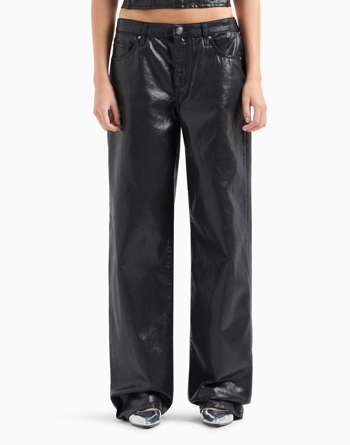 vaqueros-de-corte-relajado-en-denim-de-algodn-ultrabrillante-negro--armani-exchange