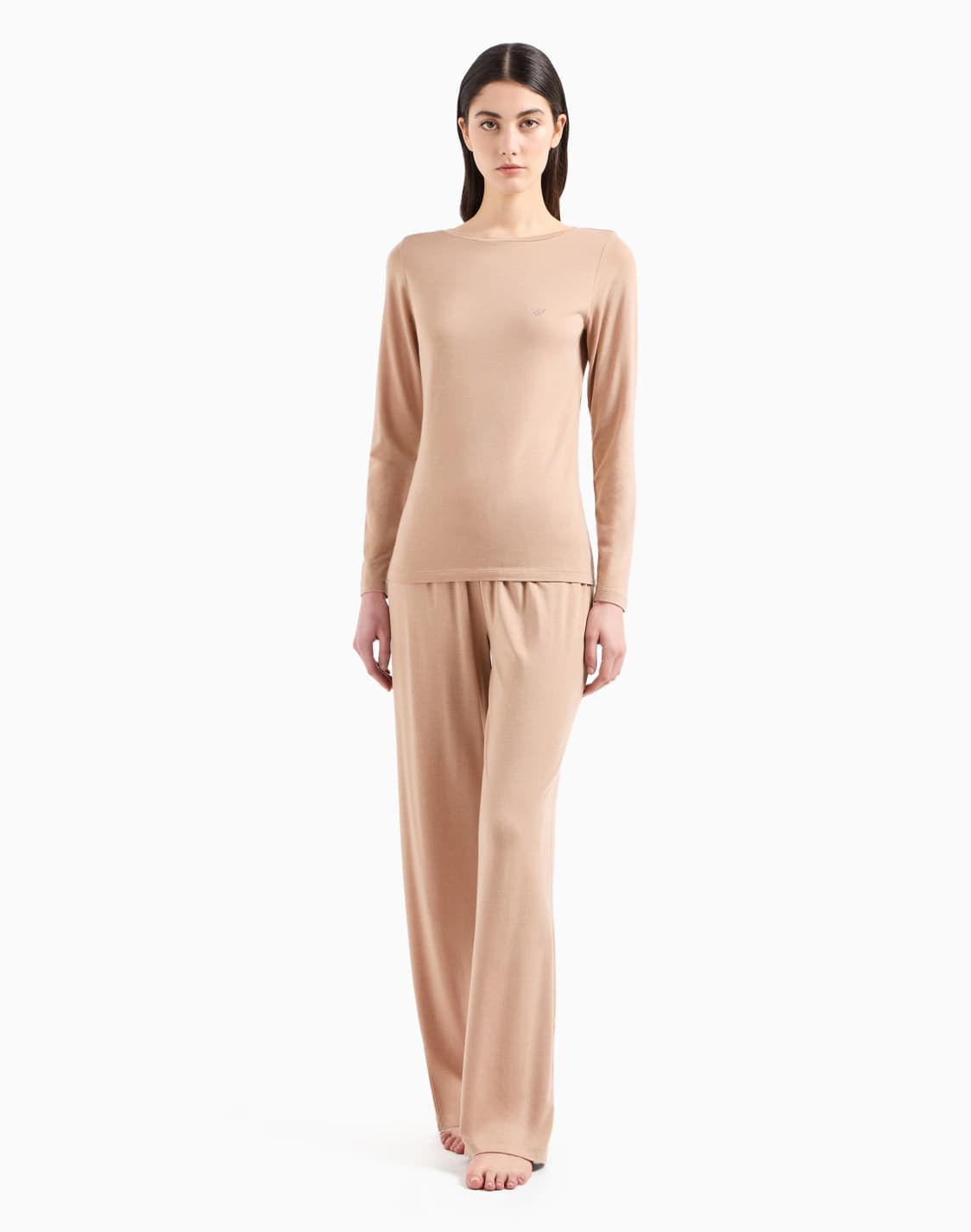 pyjama-en-mlange-de-laine-et-lyocell-asv-beige--emporio-armani