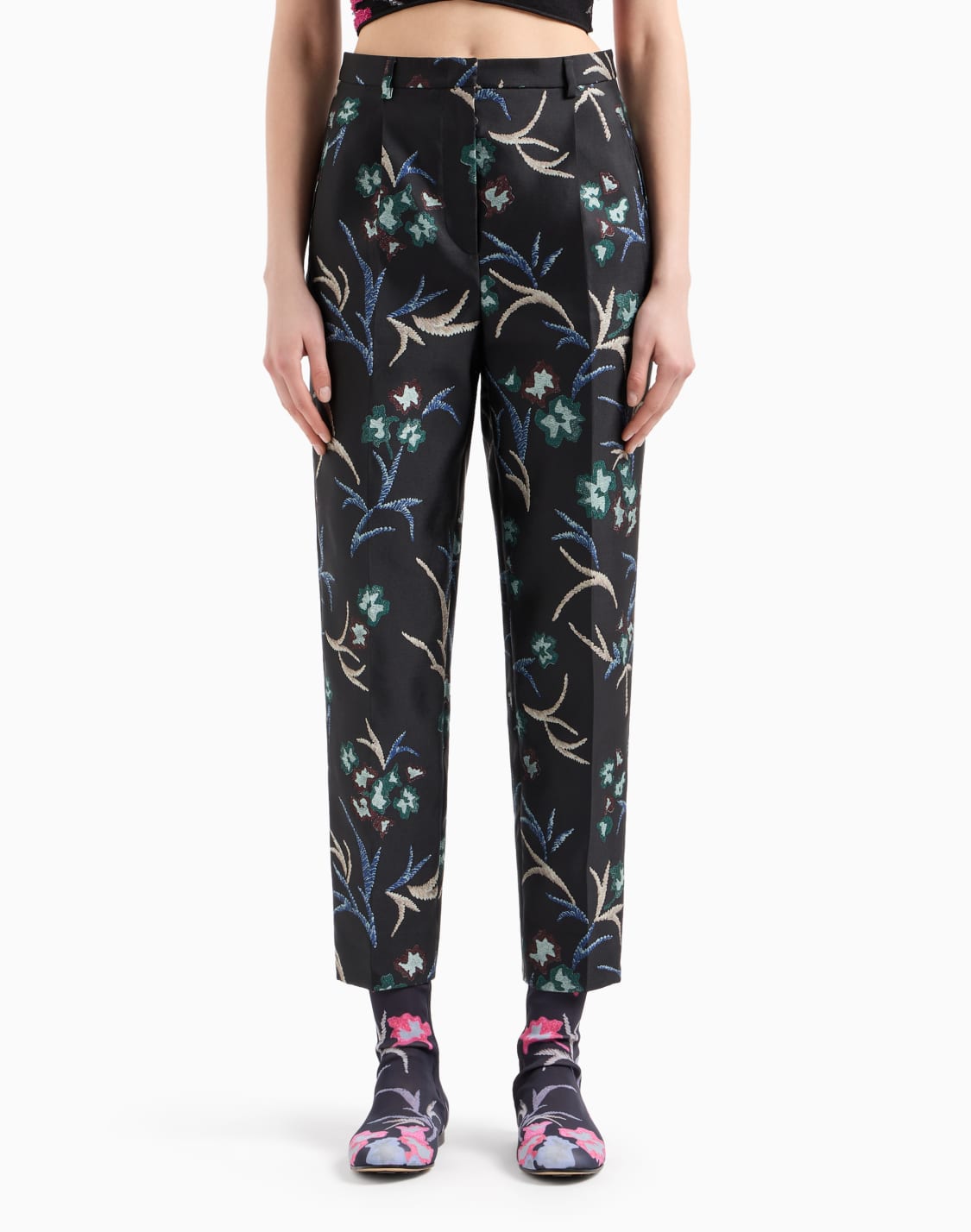 falda-pantaln-en-terciopelo-de-seda-estampado--giorgio-armani
