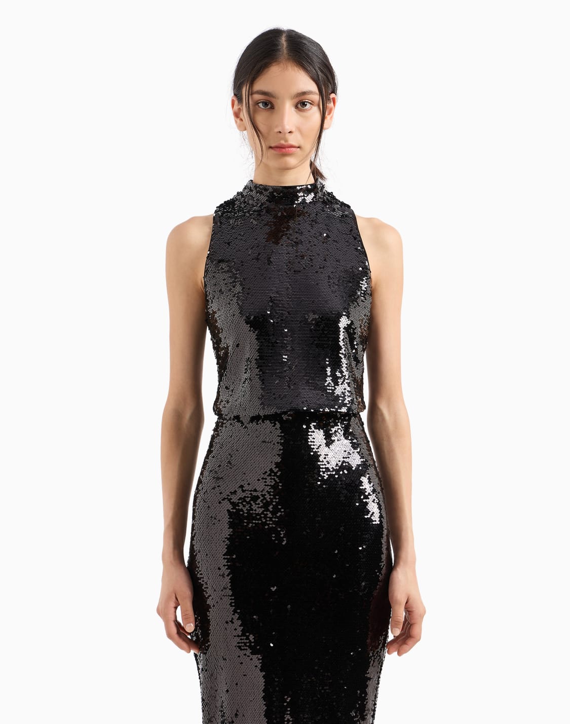 top-con-cuello-alto-en-lentejuelas-negro--armani-exchange