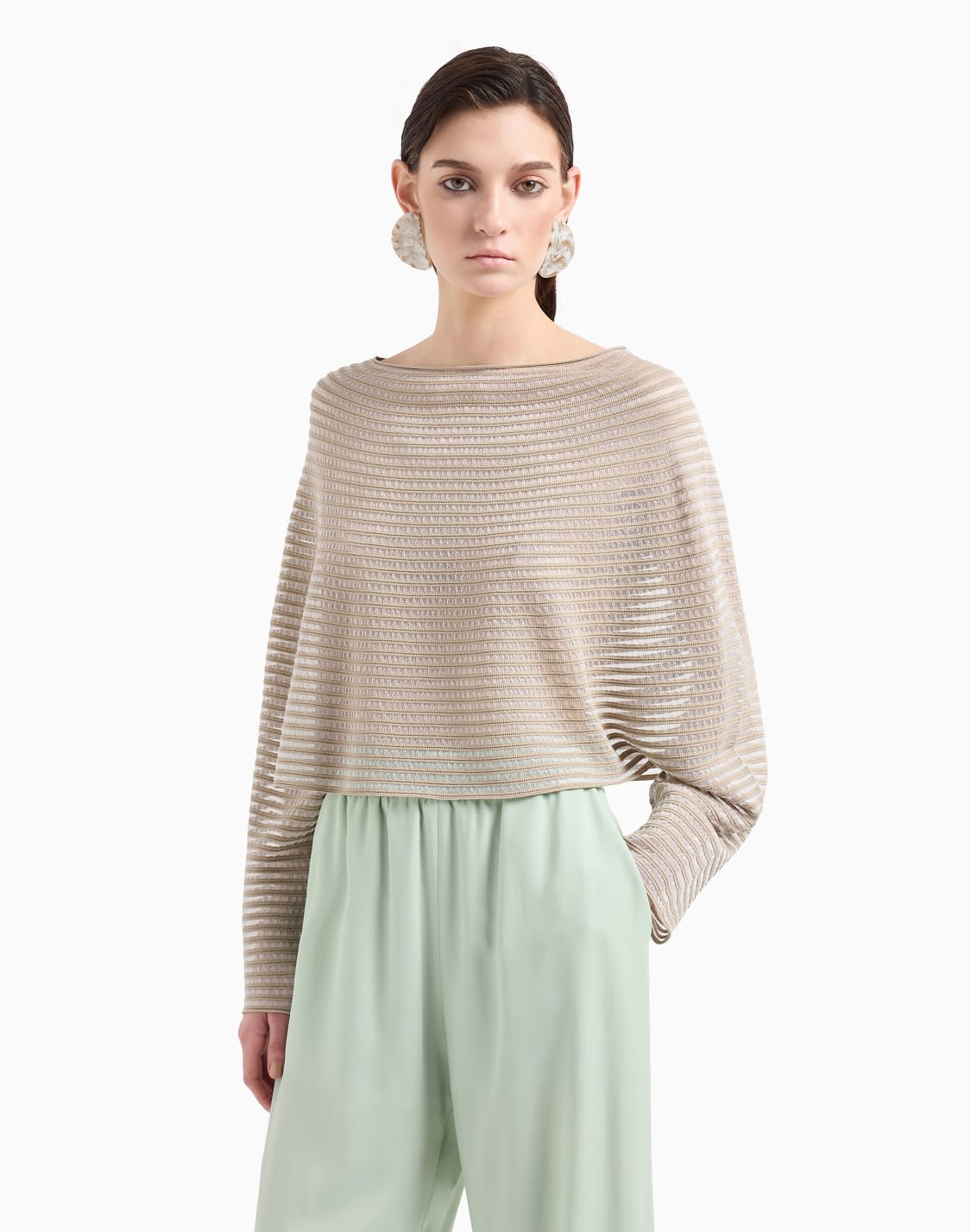 cape-effect-cropped-jumper-in-ottoman-fabric-beige--emporio-armani