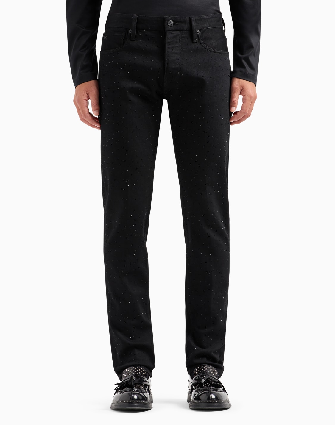 vaqueros-j75-slim-fit-en-bull-de-denim-con-strass-integral-clubwear-negro--emporio-armani