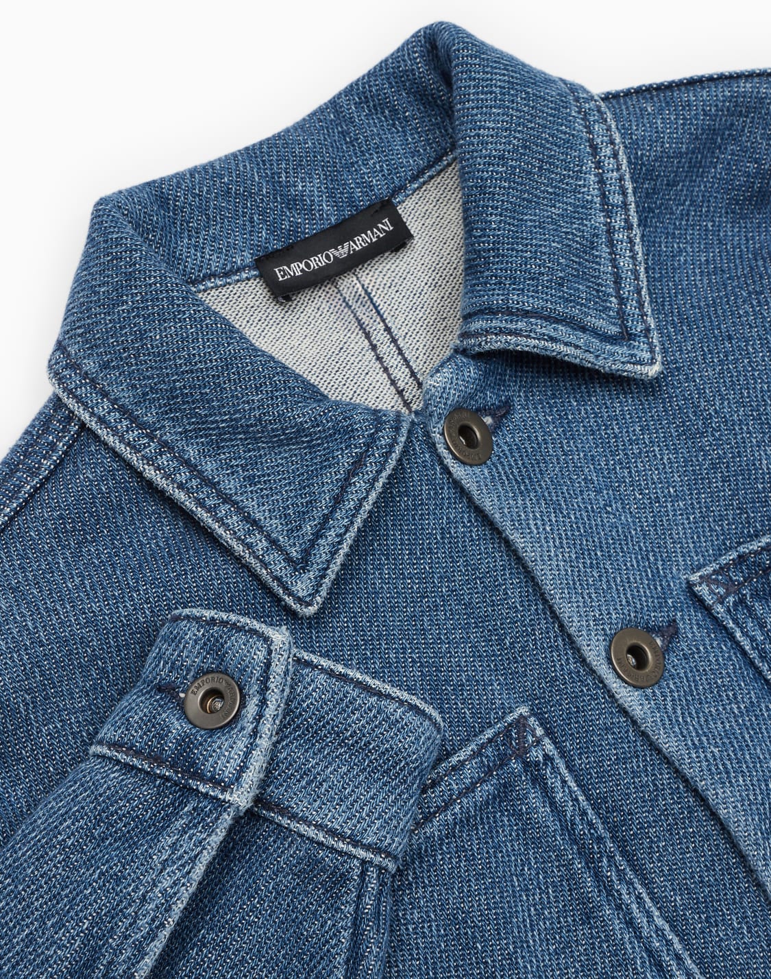 chemise-en-denim-mlang-de-viscose-bleu--emporio-armani