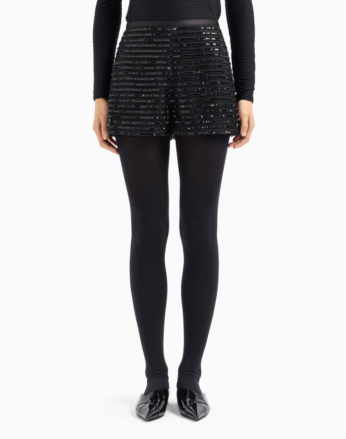short-en-tulle-avec-motif-rayures-pailletes-capsule-moon-noir--emporio-armani