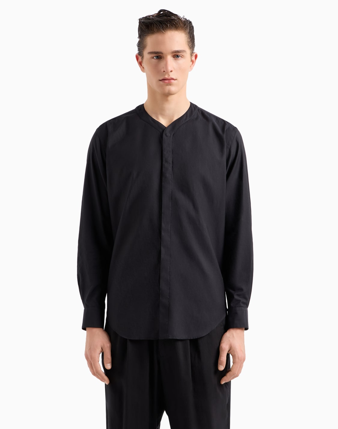 asv-v-neck-shirt-in-cotton-and-silk-black--giorgio-armani