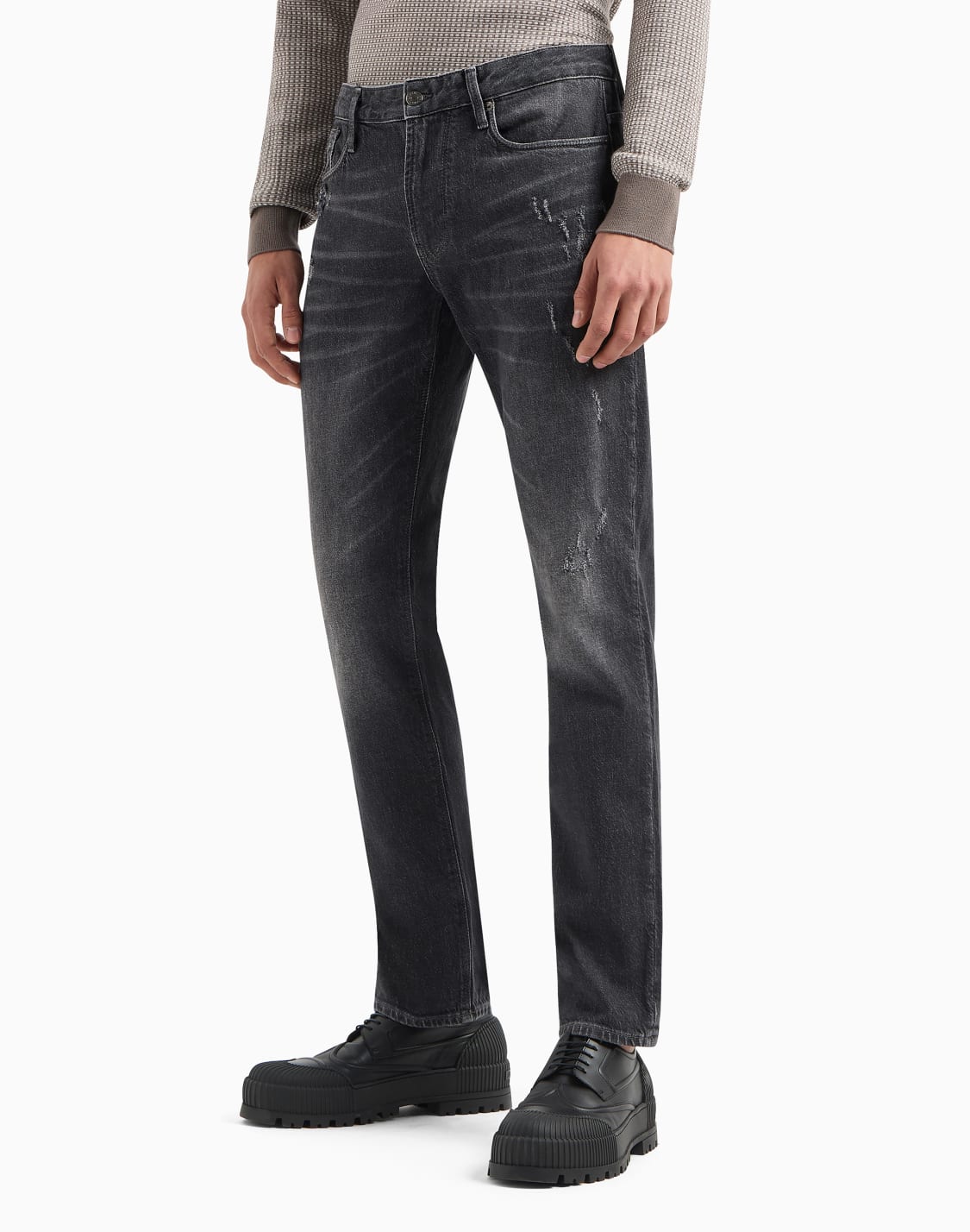 vaqueros-j06-slim-fit-en-denim-elstico-con-efecto-usado-negro--emporio-armani