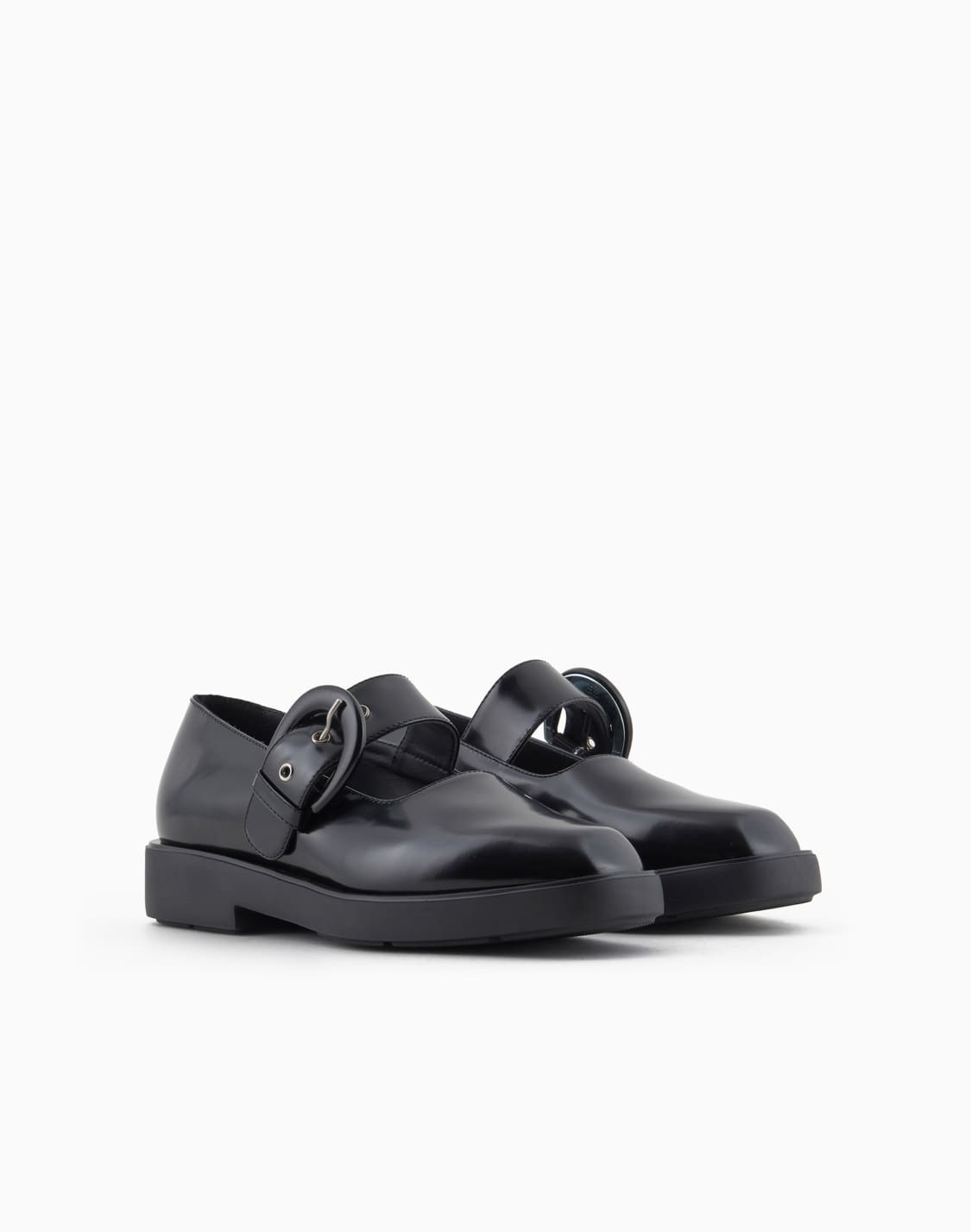 brushed-leather-ballerinas-with-strap-black--emporio-armani