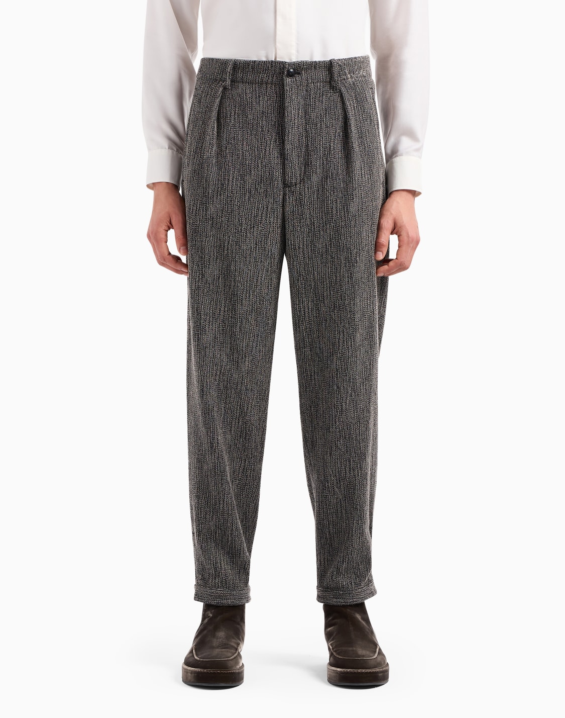 Giorgio Armani Black Viscose Casual Pants