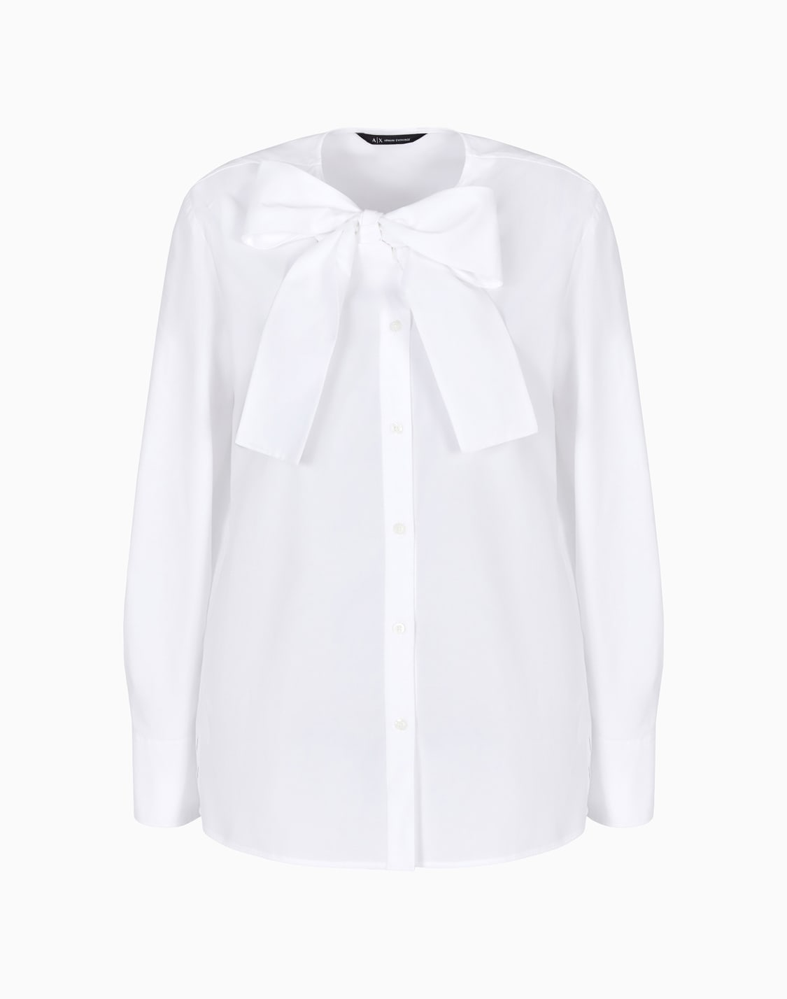lyocell-blend-shirt-with-bow-on-the-neck-white--armani-exchange
