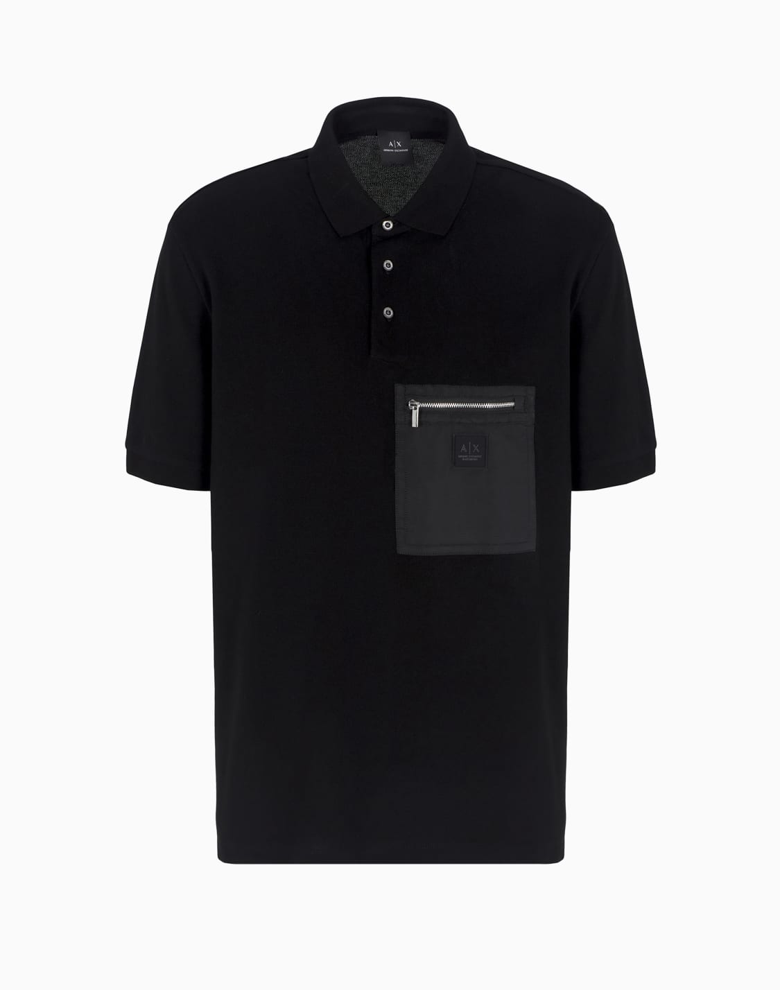 short-sleeved-cotton-polo-with-pocket-black--armani-exchange