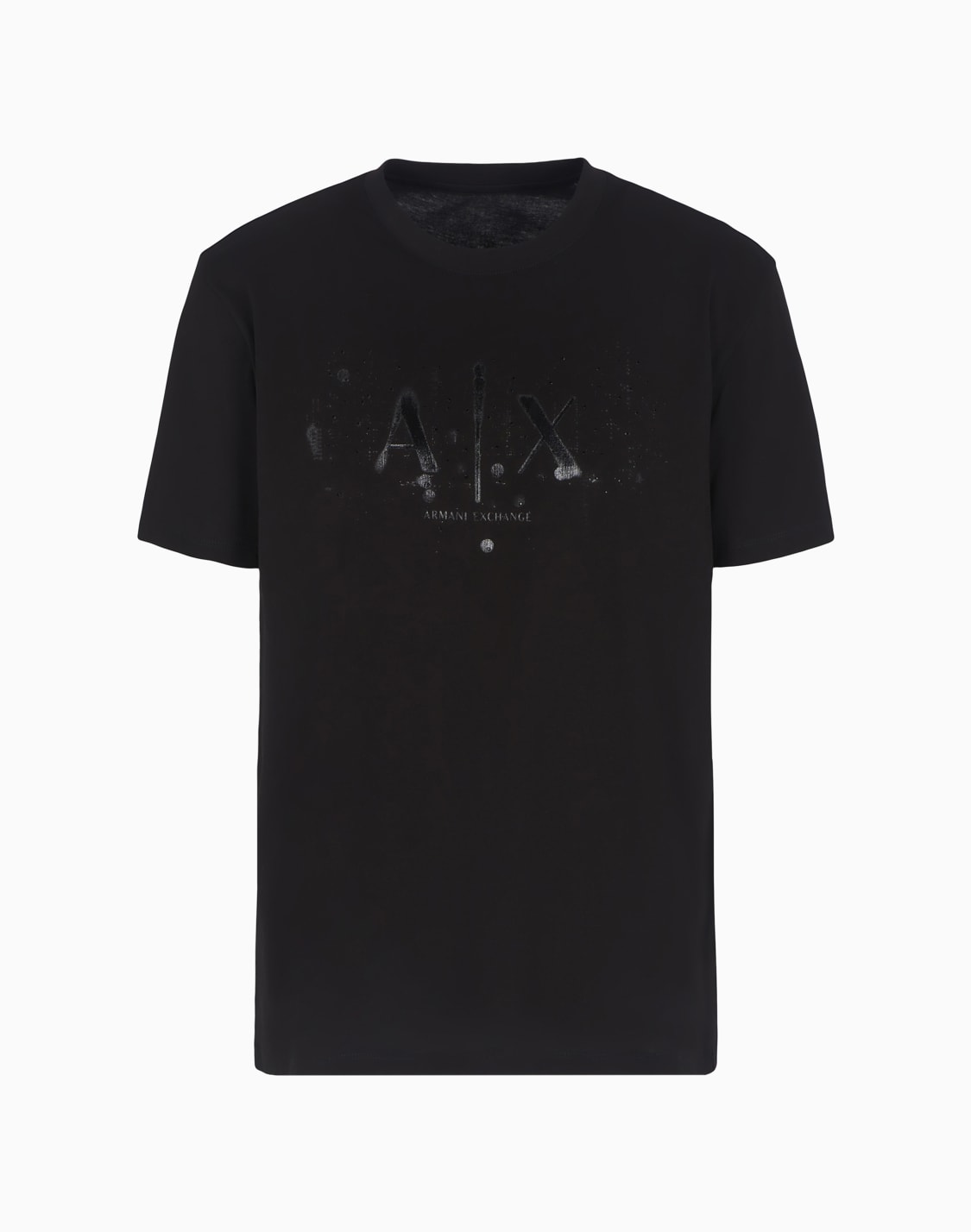 Regular fit T-shirt with rhinestone logo