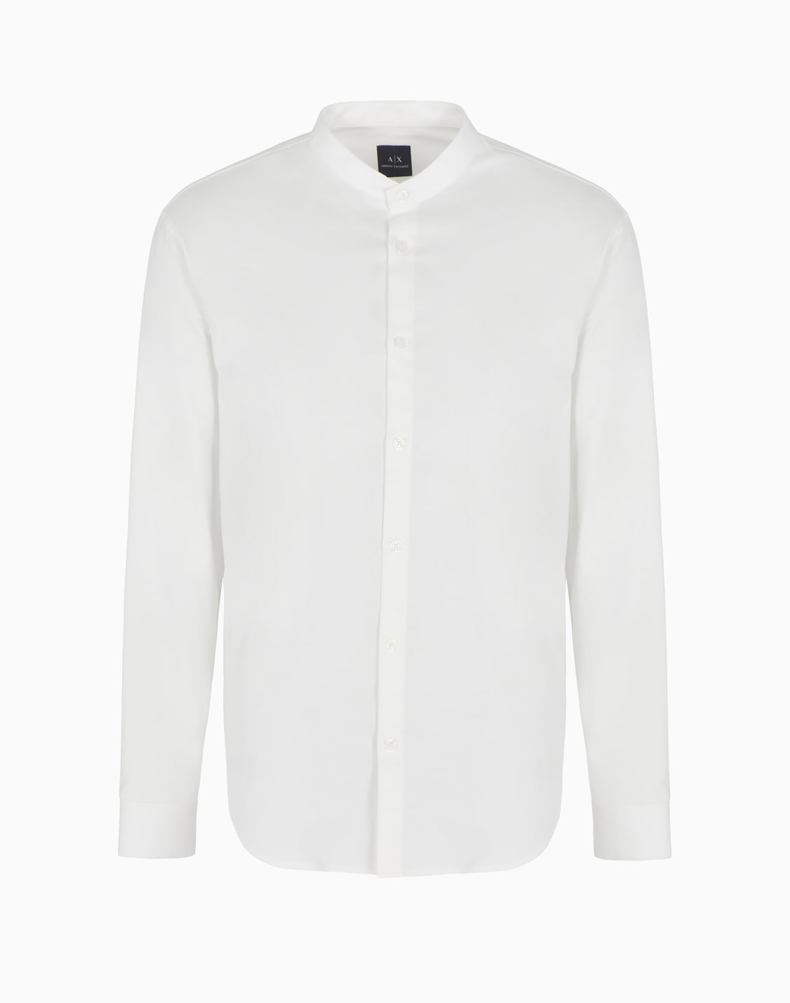 regular-fit-stretch-cotton-shirt-with-mandarin-collar-white--armani-exchange