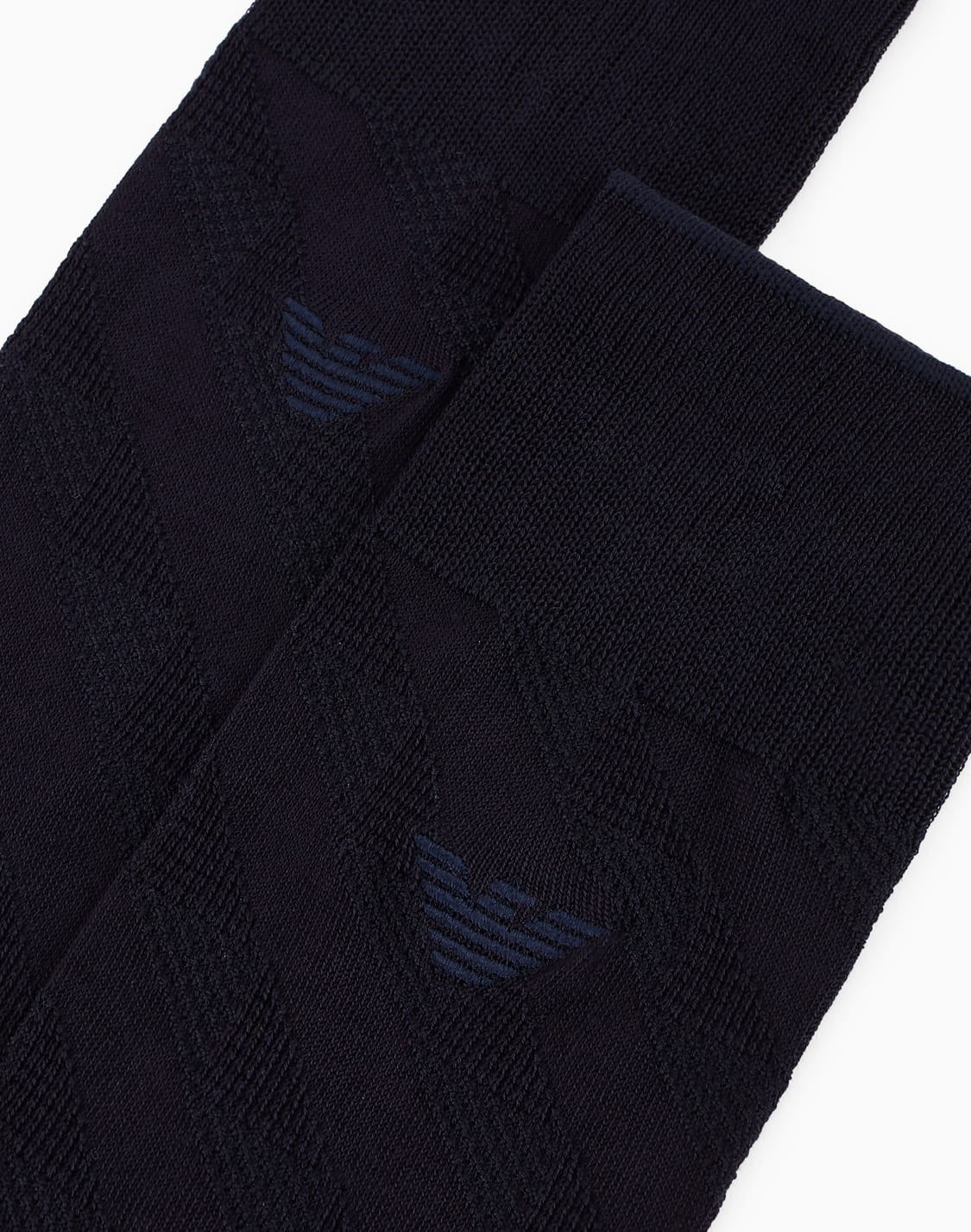 クル丈刺繍イグルロゴソックス-ネイビブル--emporio-armani