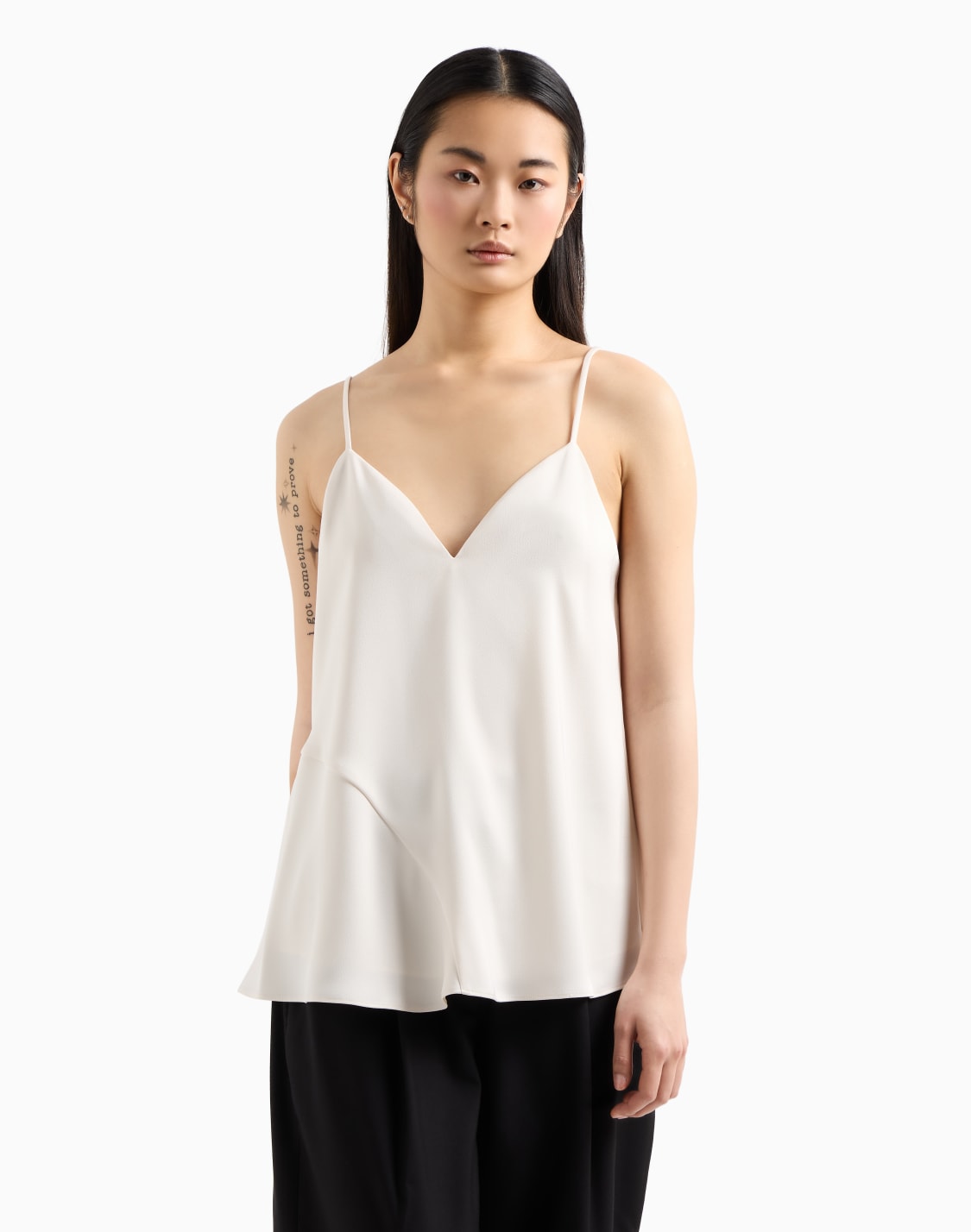 ARMANI satin pleated top