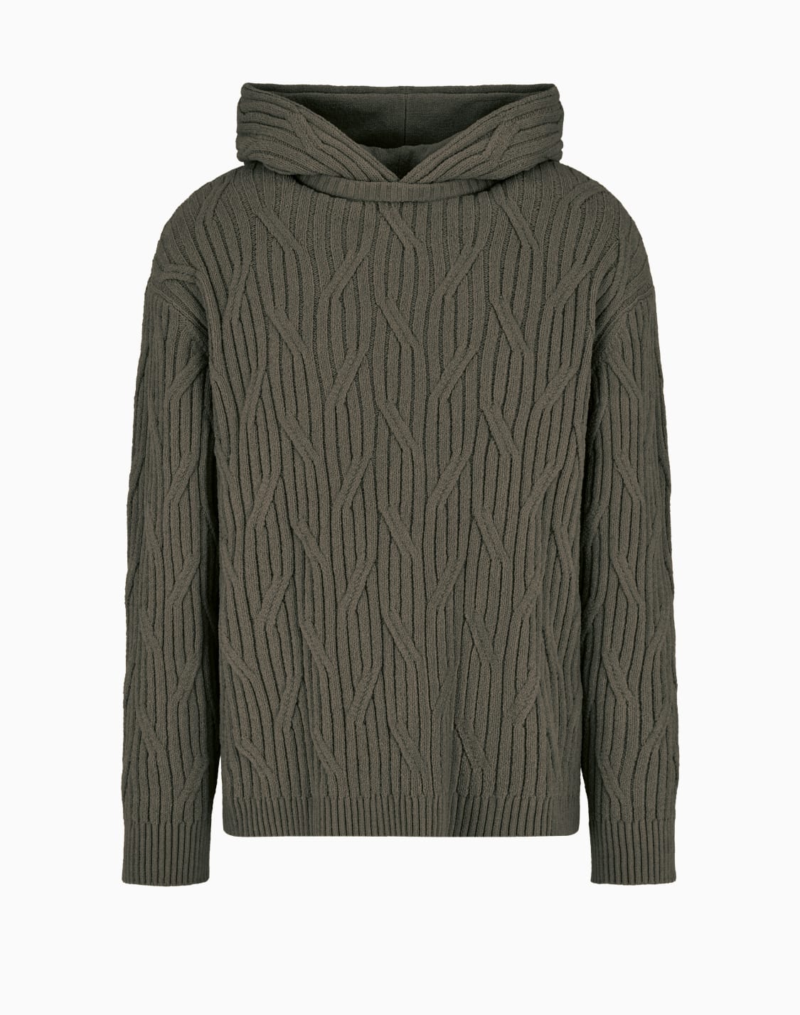 cable-knit-hooded-jumper-brown--emporio-armani