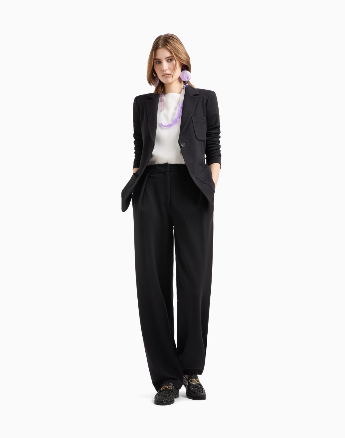 technical-cady-blouse-with-gathered-hem-white--emporio-armani