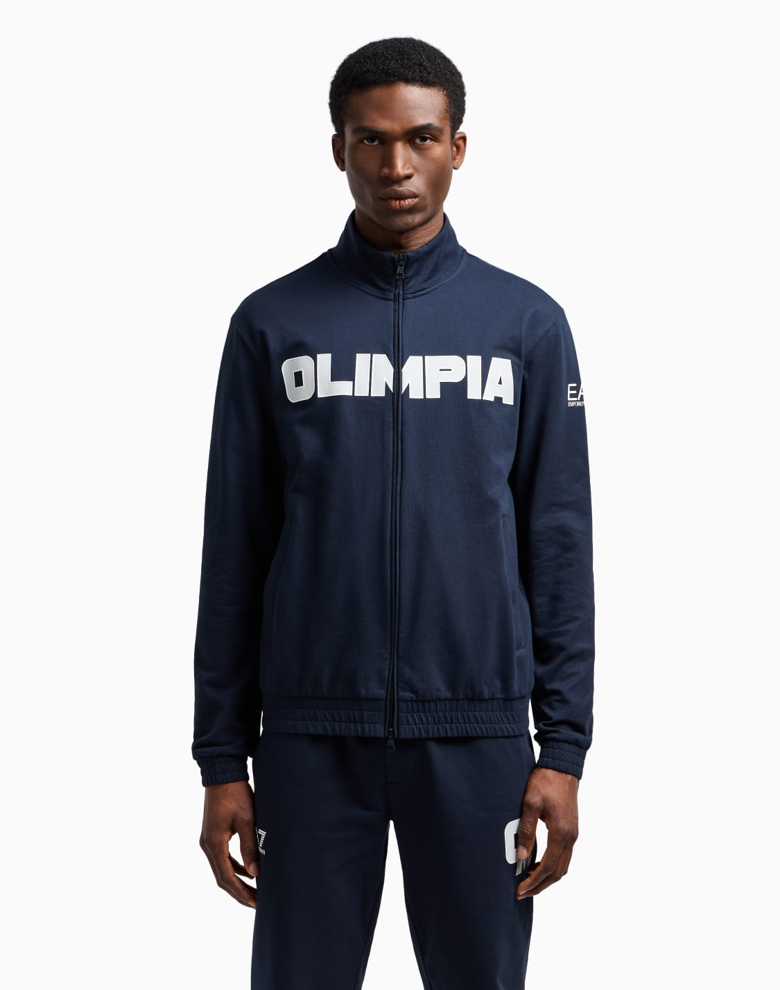 olimpia-milano-sweatshirt-mit-reiverschluss-aus-baumwolljersey-marineblau--ea7