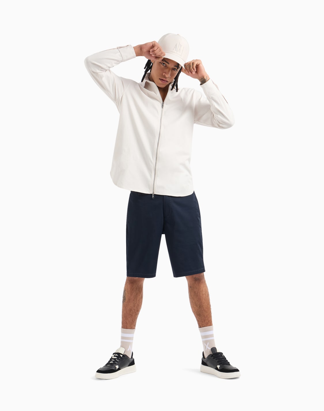 bermuda-shorts-in-satin-stretch-fabric-blue--armani-exchange