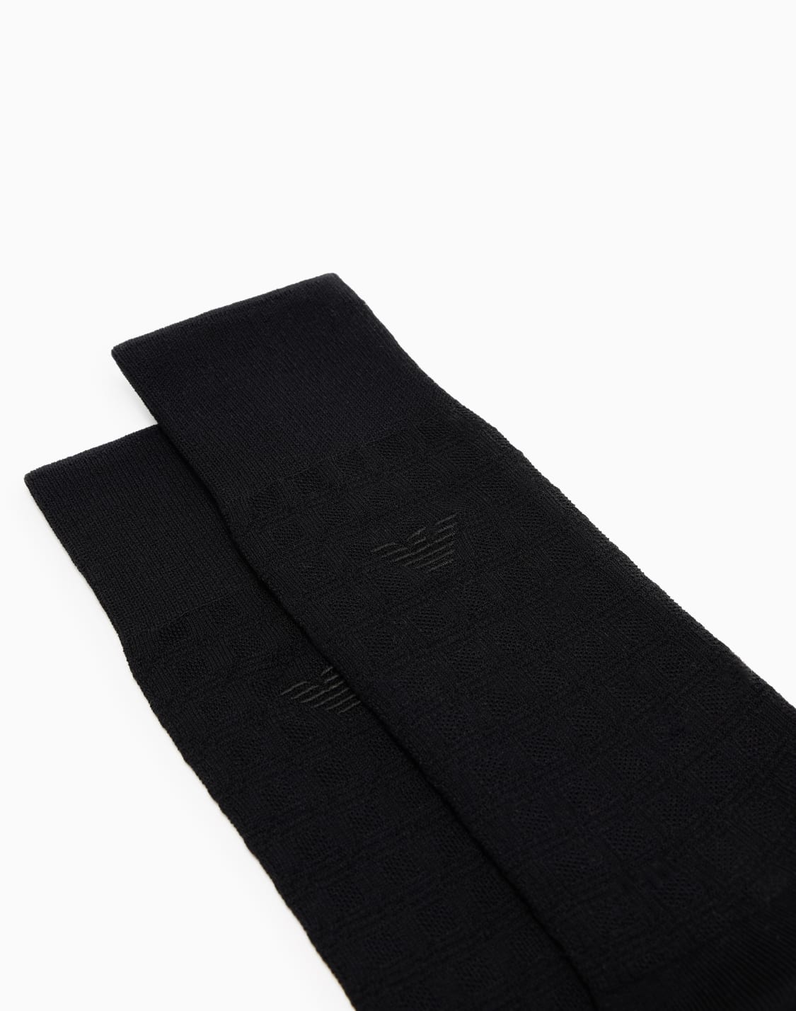 クル丈刺繍イグルロゴソックス-ブラック--emporio-armani