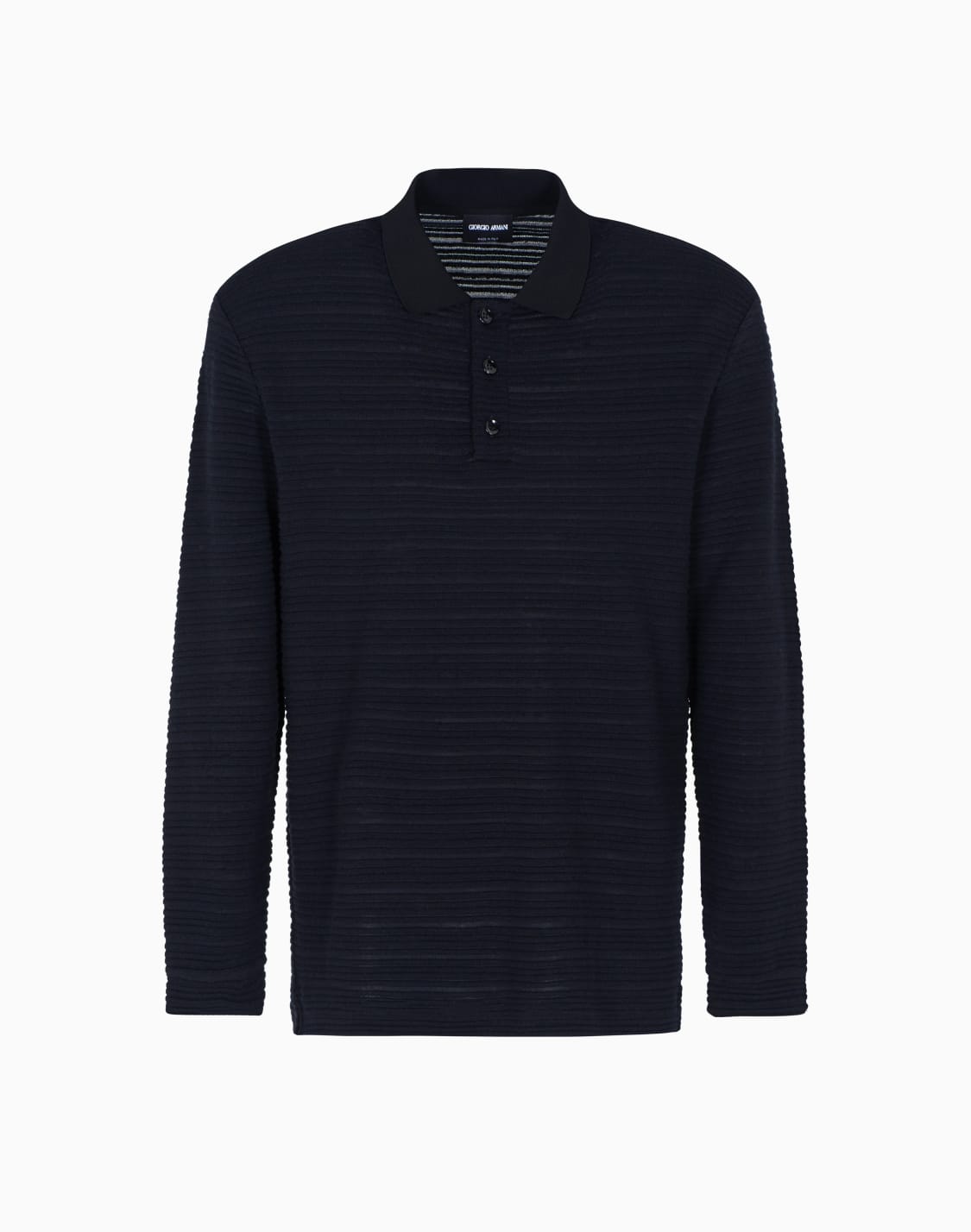 long-sleeved-polo-shirt-in-wool-jersey-with-a-stripe-motif-black--giorgio-armani