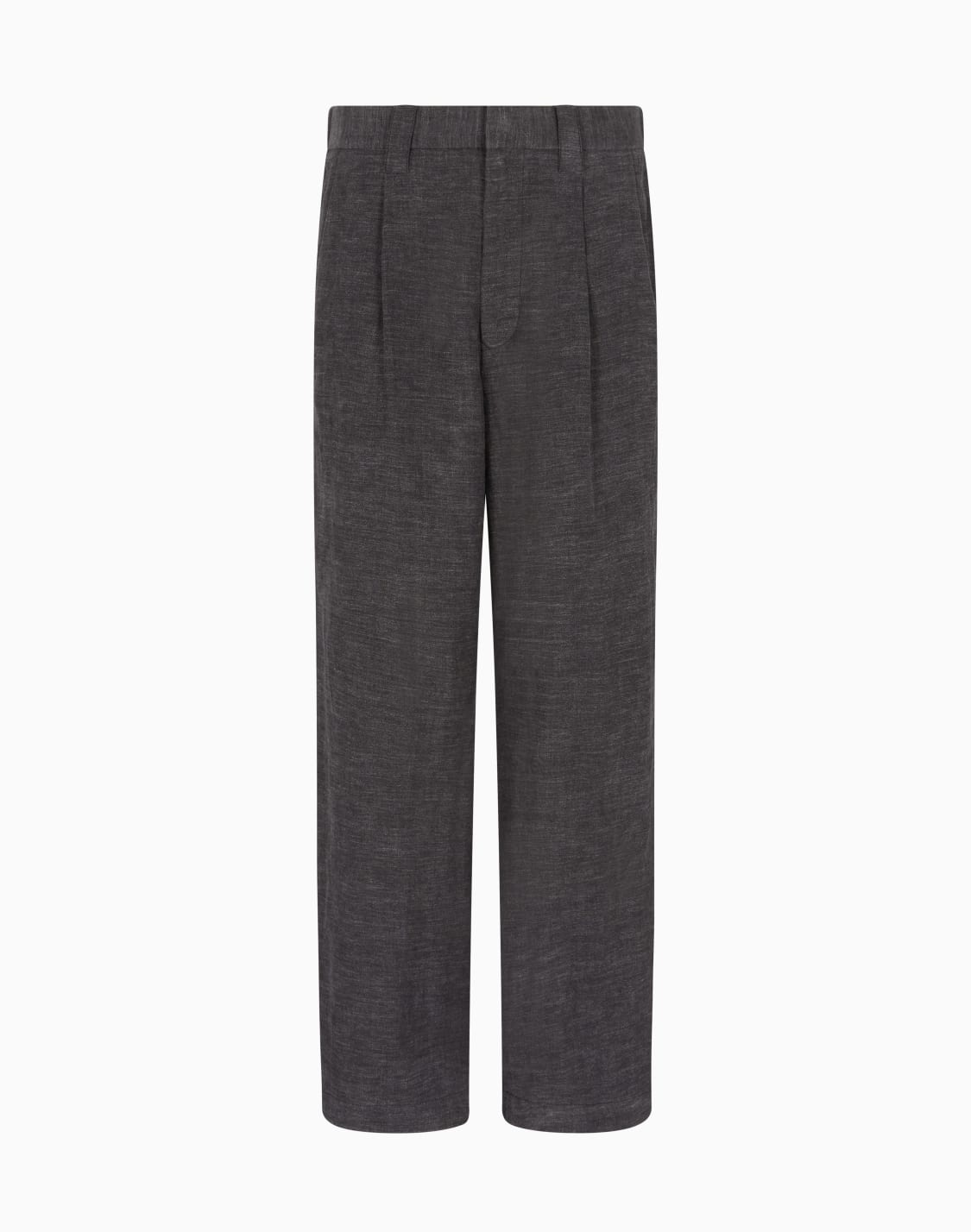 pantaloni-a-una-pince-in-twill-di-lino-dlav-grigio--giorgio-armani