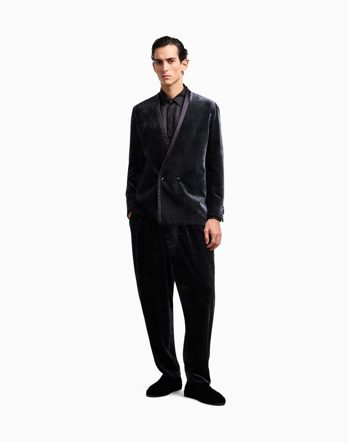 chemise-giorgios-en-serg-de-soie-imprim-en-diagonale-noir--giorgio-armani
