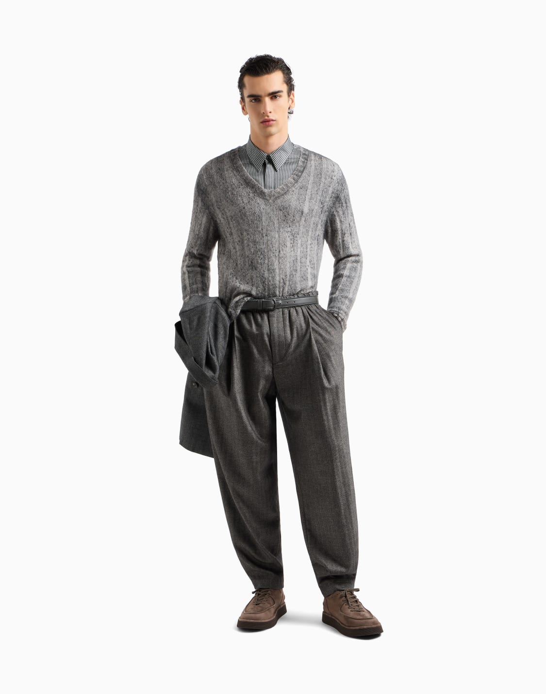 シャツ-シルクサテン-プリント-ブラック--giorgio-armani