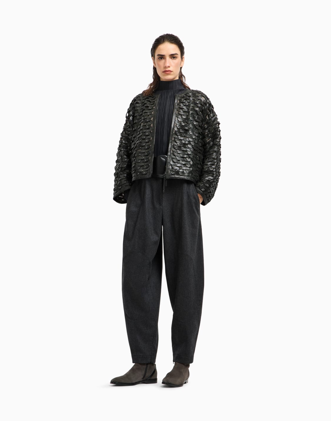 maglia-a-maniche-lunghe-in-jersey-pliss-nero--giorgio-armani
