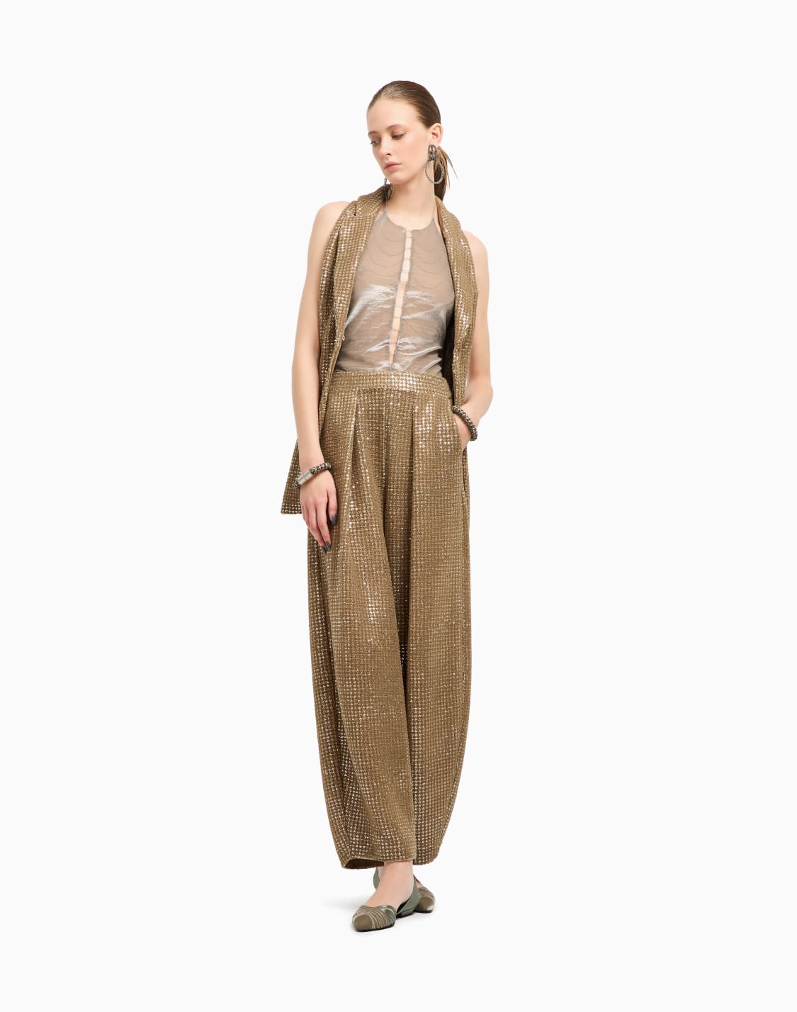 pantaloni-a-una-pince-in-jersey-con-stampa-flock-e-paillettes-oro--giorgio-armani