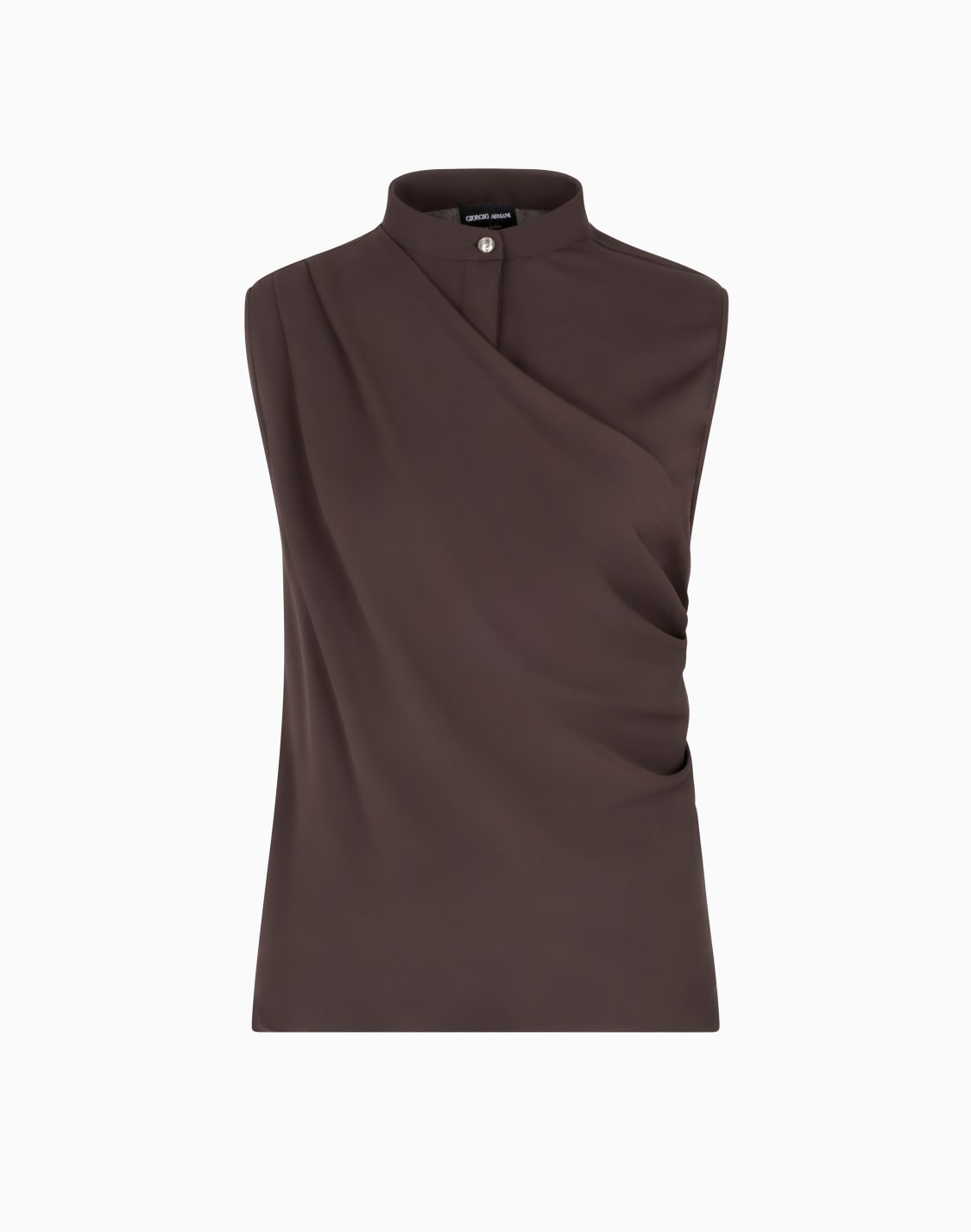 top-drappeggiato-in-tripla-georgette-di-seta-marrone--giorgio-armani