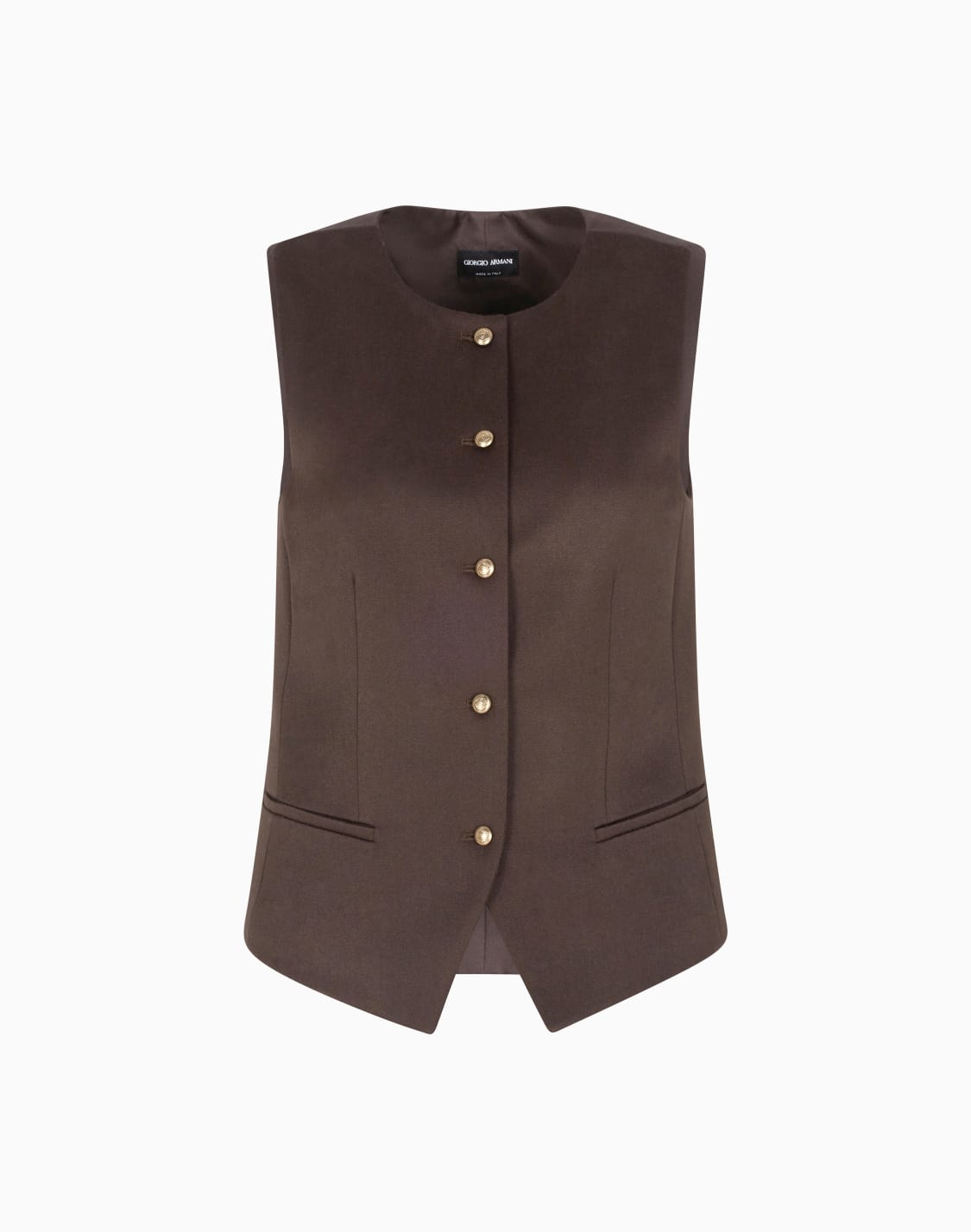gilet-monopetto-in-lana-marrone--giorgio-armani