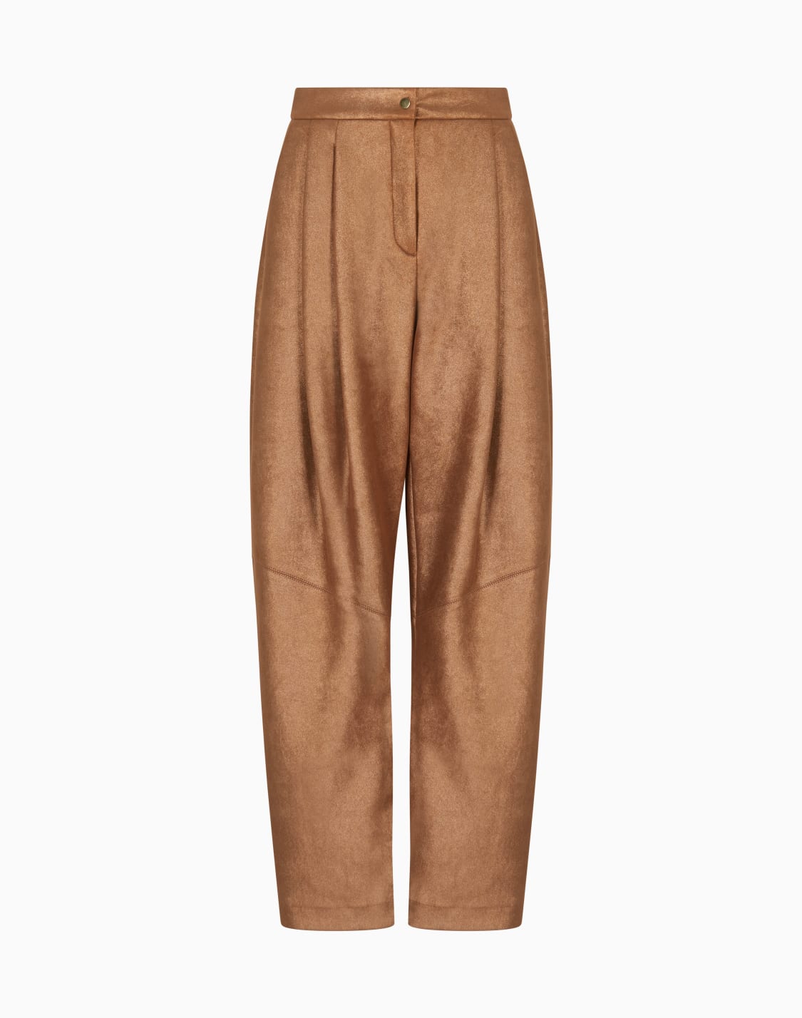 pantaloni-a-una-pince-in-jersey-double-marrone--giorgio-armani