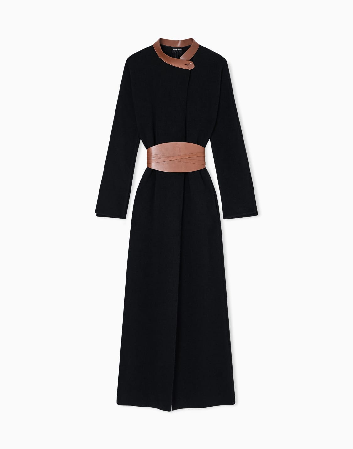long-coat-in-bonded-wool-and-cashmere-with-leather-details-black--giorgio-armani