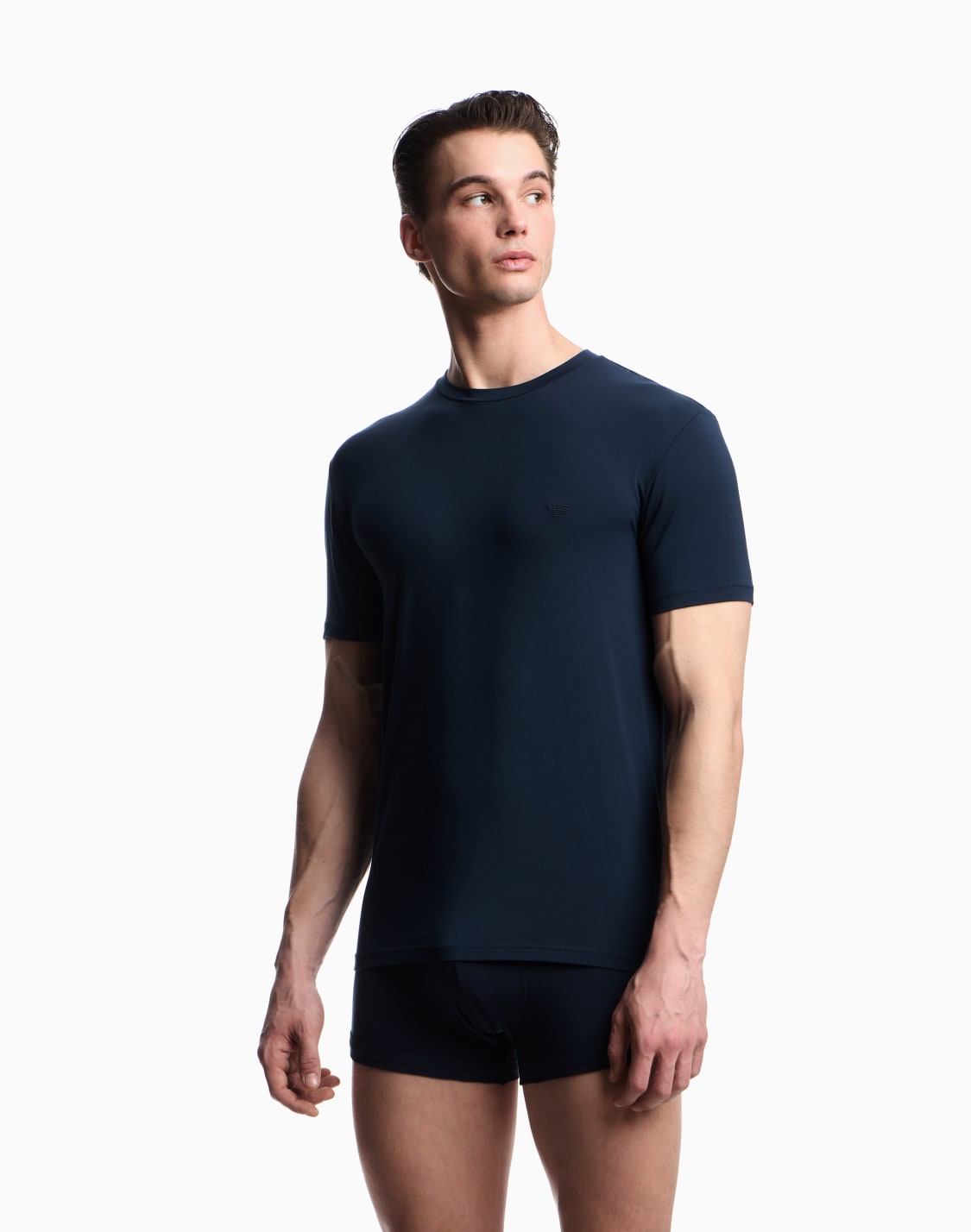 fitted-loungewear-t-shirt-in-soft-modal-navy-blue--emporio-armani