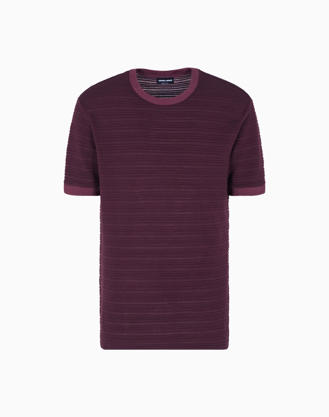 rundhals-t-shirt-aus-woll-jersey-mit-streifen-muster-burgunderrot--giorgio-armani