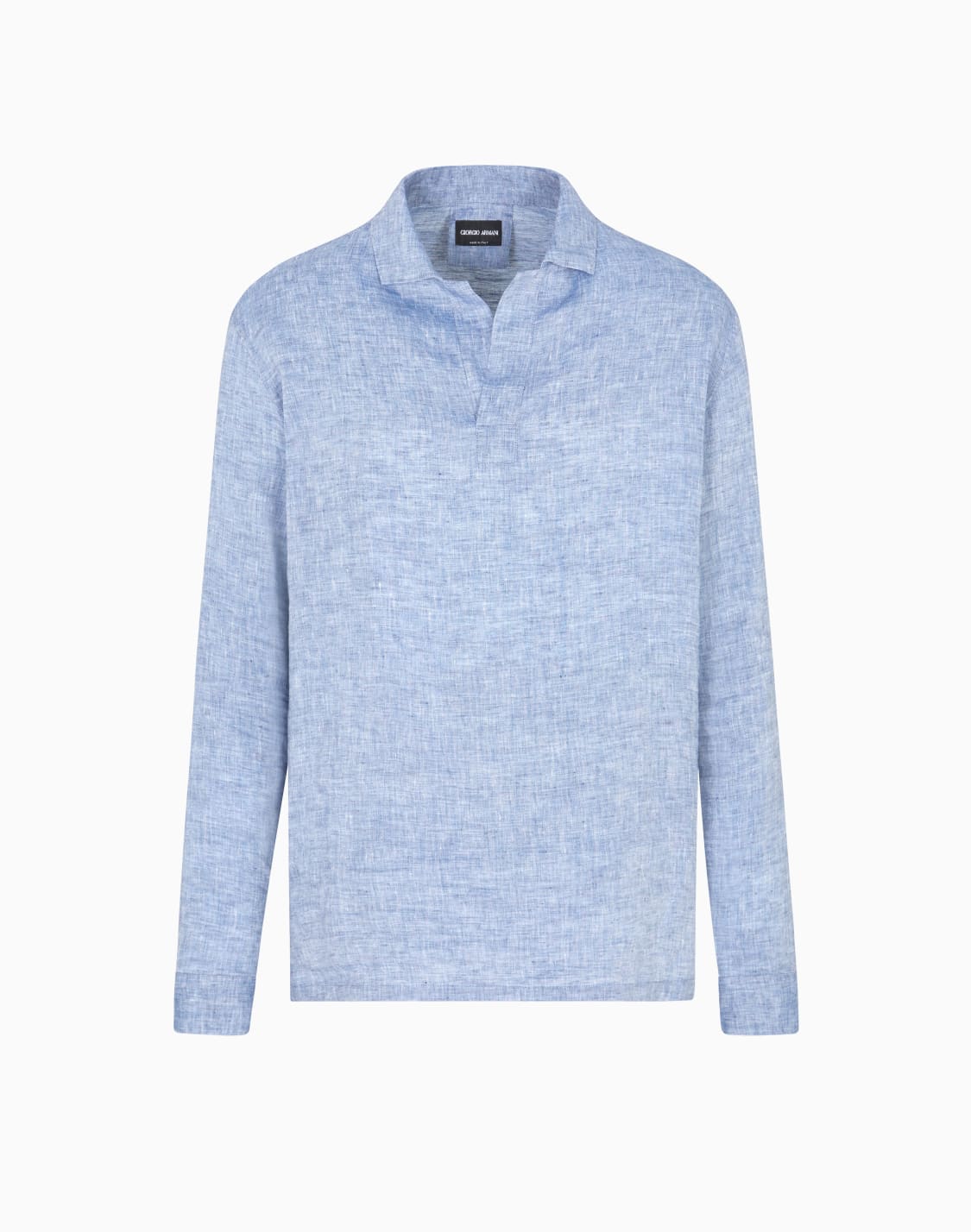 camicia-polo-in-tela-di-puro-lino-azzurro--giorgio-armani