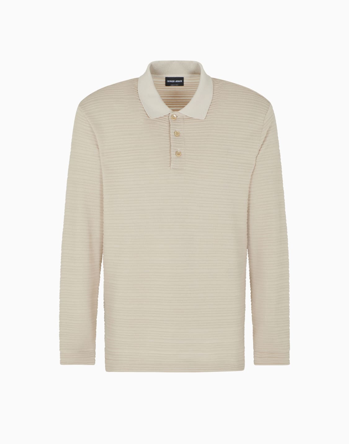 long-sleeved-polo-shirt-in-wool-jersey-with-a-stripe-motif-beige--giorgio-armani