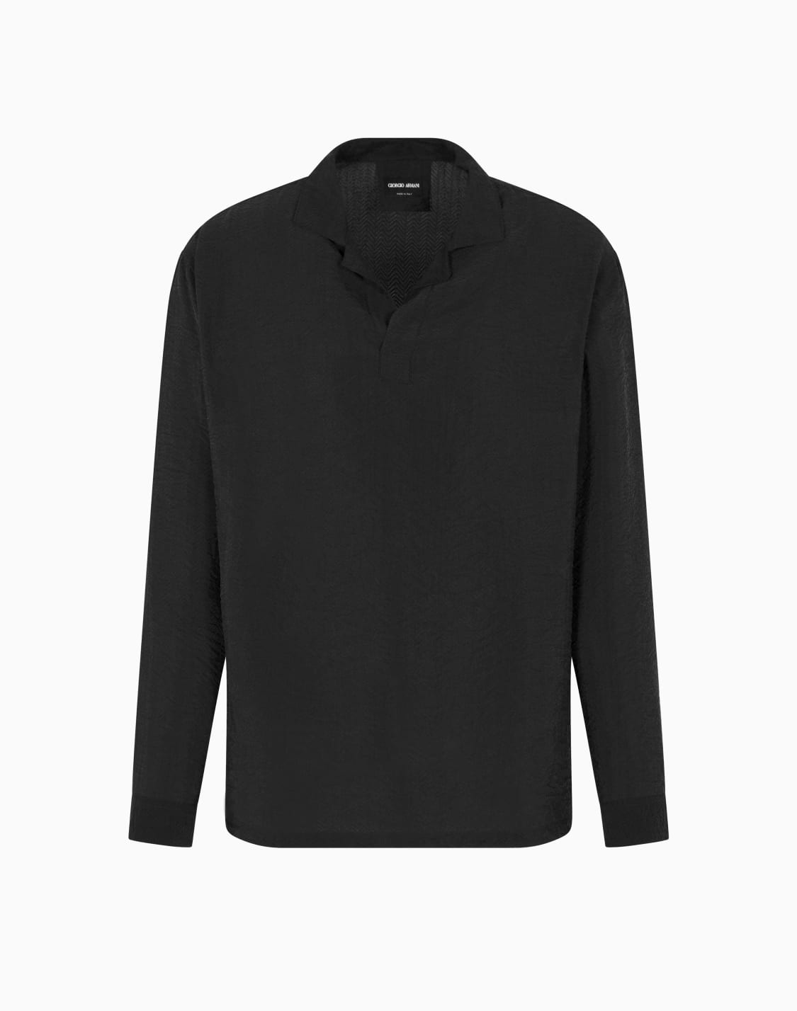 camicia-polo-in-cupro-jacquard-asv-nero--giorgio-armani
