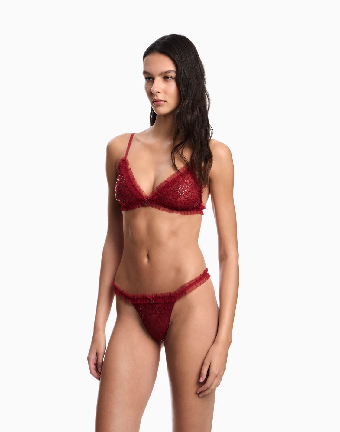 sequins-lace-triangle-bra-red--emporio-armani