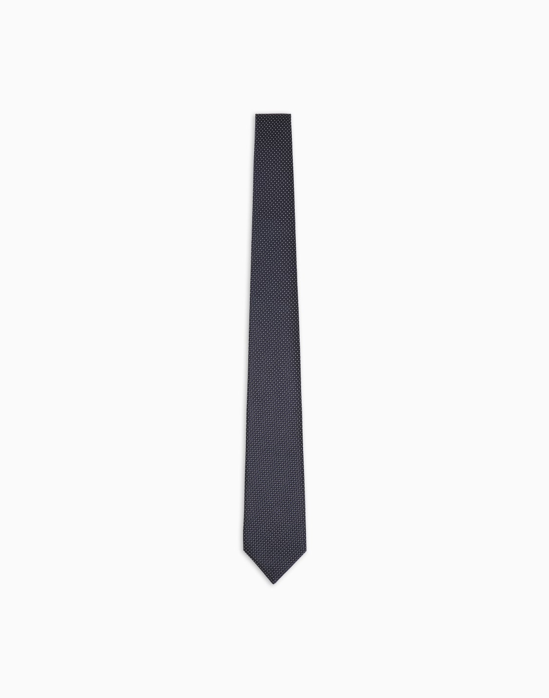 ネクタイ-ピュアシルク-ジャカドマイクロチェックパタン-ブラック--emporio-armani