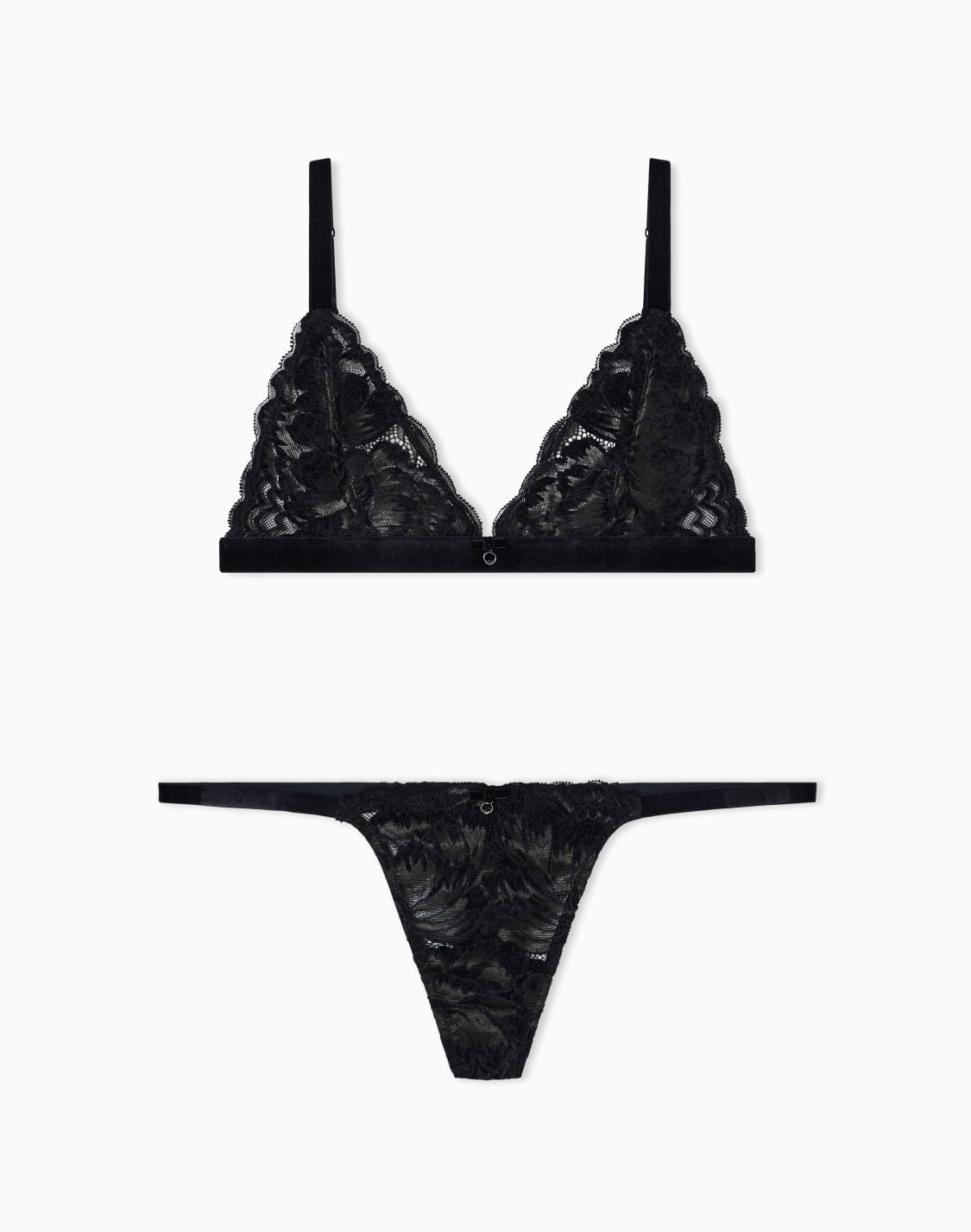 トライアングルブラtバックショツセット-ベルベットレス-ブラック--emporio-armani